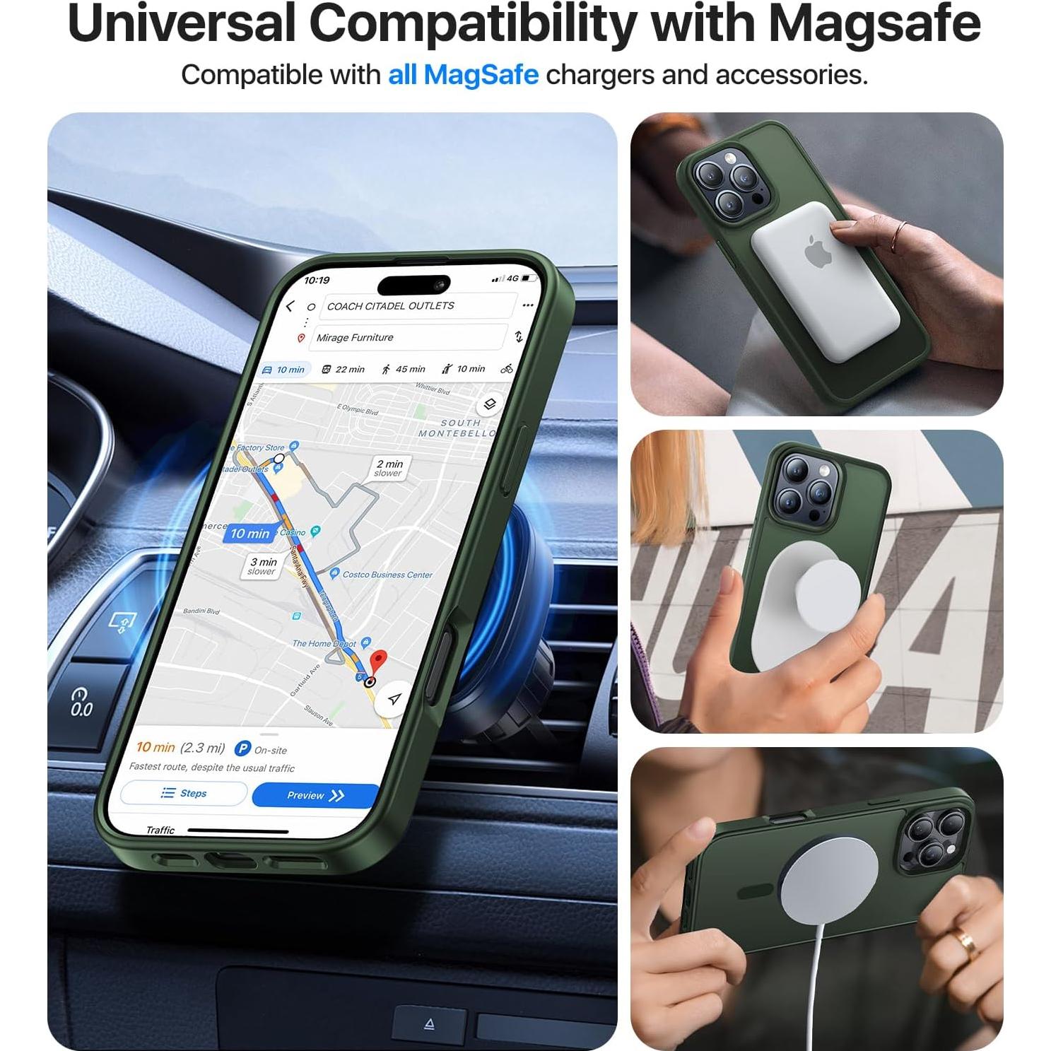 Funda Magnética KCQNine para iPhone 16 Pro Max Verde Bosque