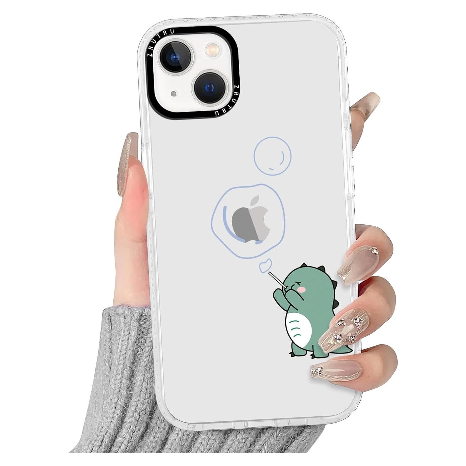 Funda de teléfono iPhone 14 Dinosaurio Kawaii TPU A prueba de golpes