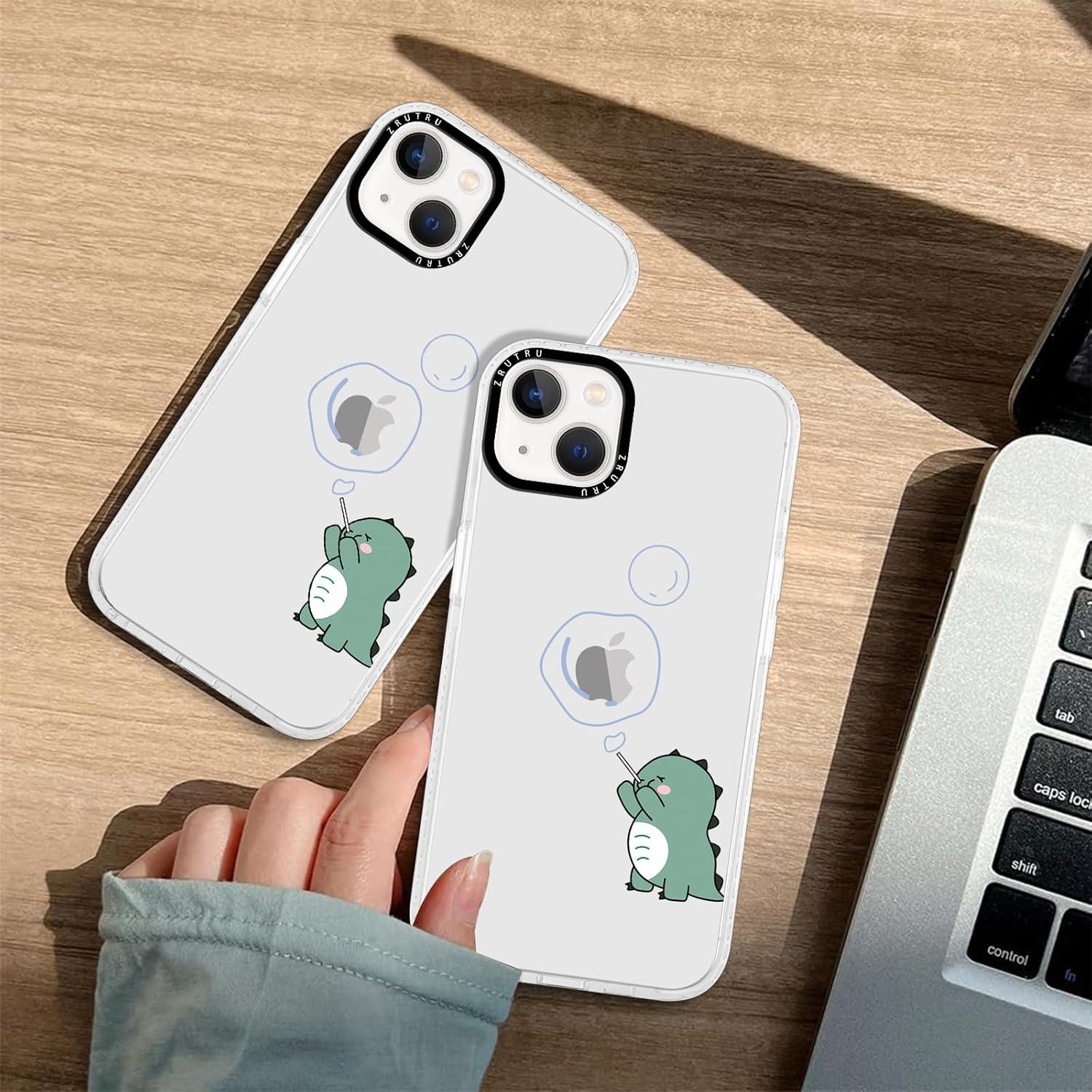 Funda de teléfono iPhone 14 Dinosaurio Kawaii TPU A prueba de golpes