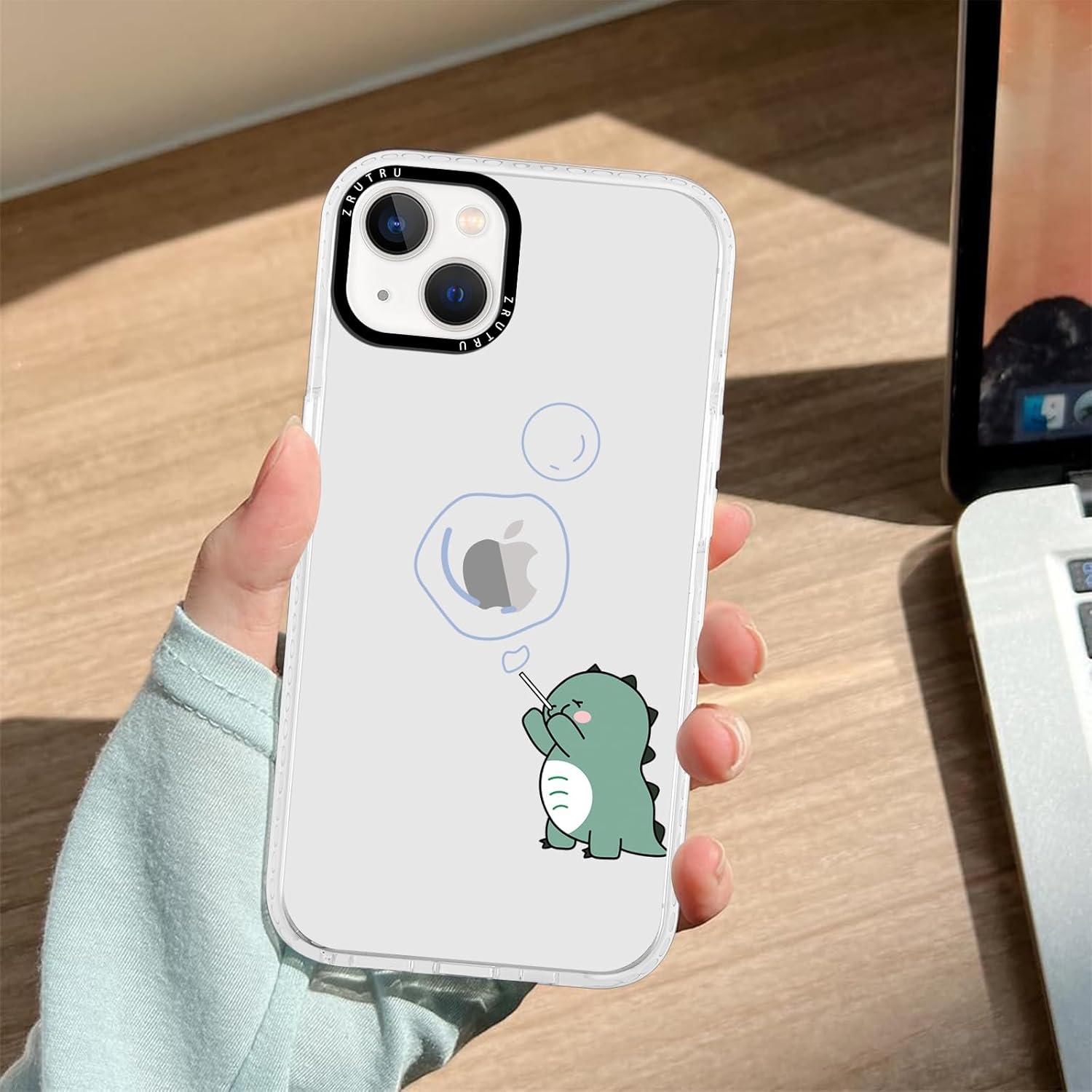 Funda de teléfono iPhone 14 Dinosaurio Kawaii TPU A prueba de golpes