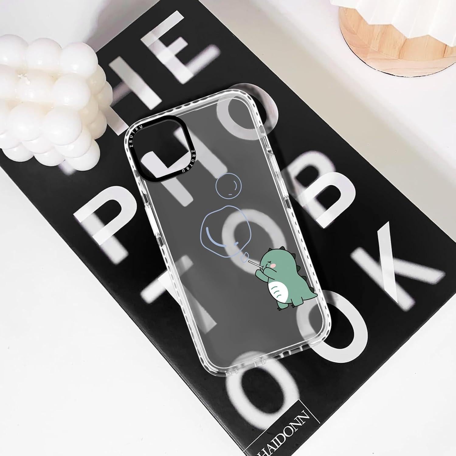 Funda de teléfono iPhone 14 Dinosaurio Kawaii TPU A prueba de golpes