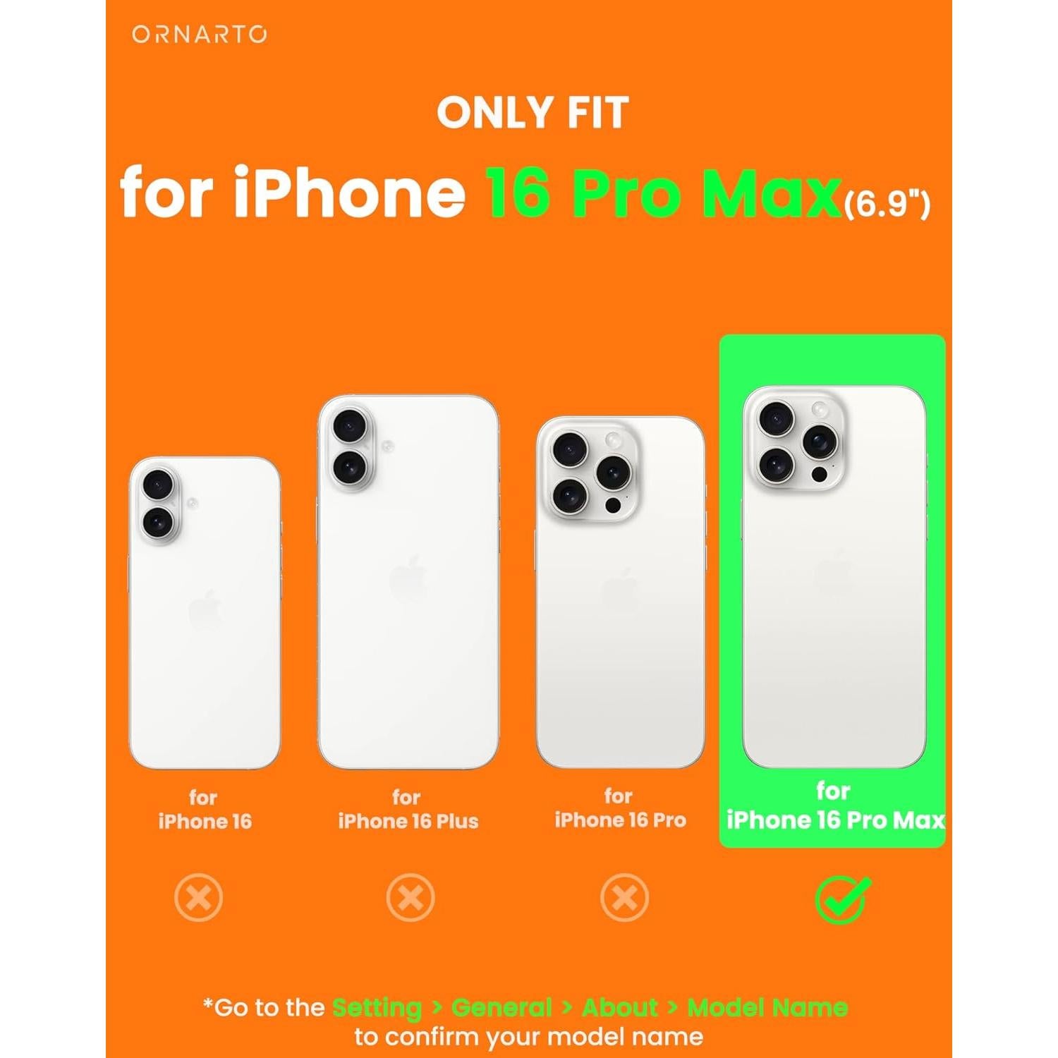 Funda Transparente ORNARTO para iPhone 16 Pro Max Rosa, Protección Militar