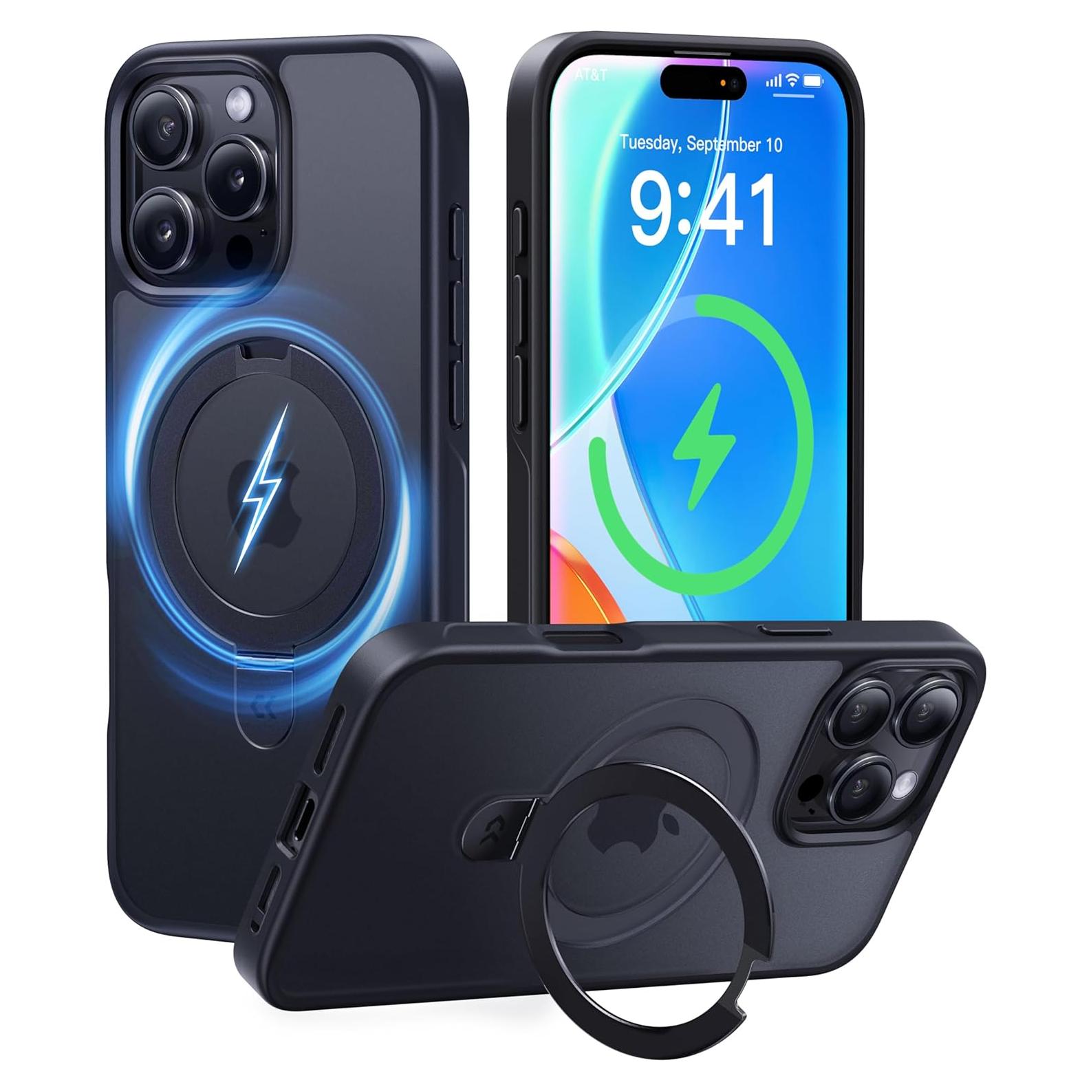 Funda CASEKOO MagicStand para iPhone 16 Pro Max Negra