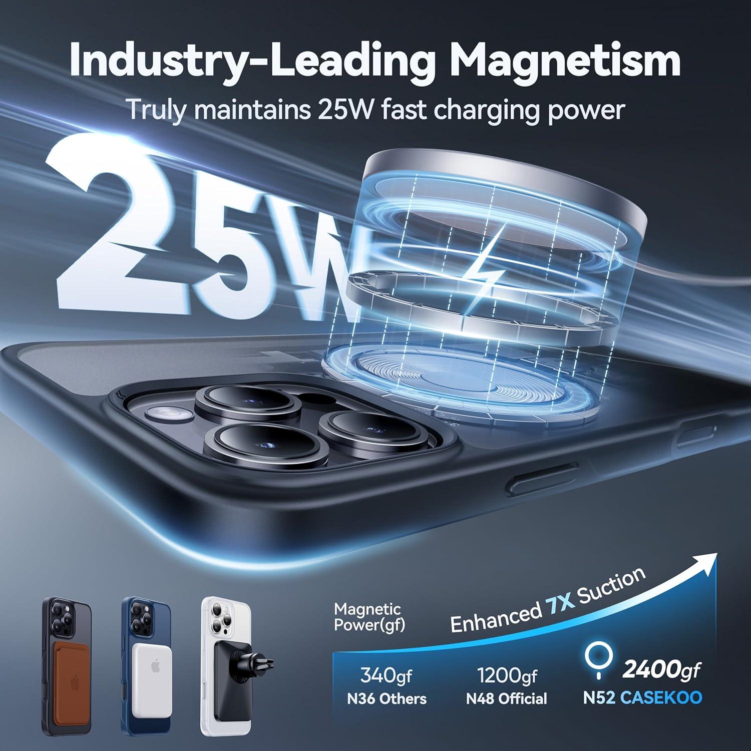 Funda CASEKOO MagicStand para iPhone 16 Pro Max Negra