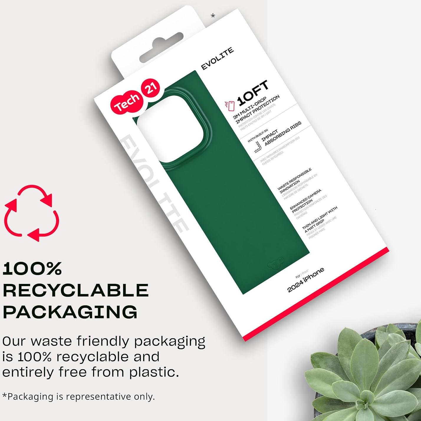 Funda Tech21 EvoLite para iPhone 16 Pro Max - Verde - Delgado