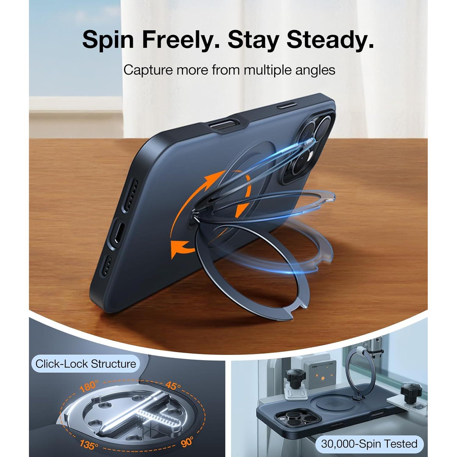 Funda TORRAS para iPhone 16 Pro Max con Soporte Giratorio 360°