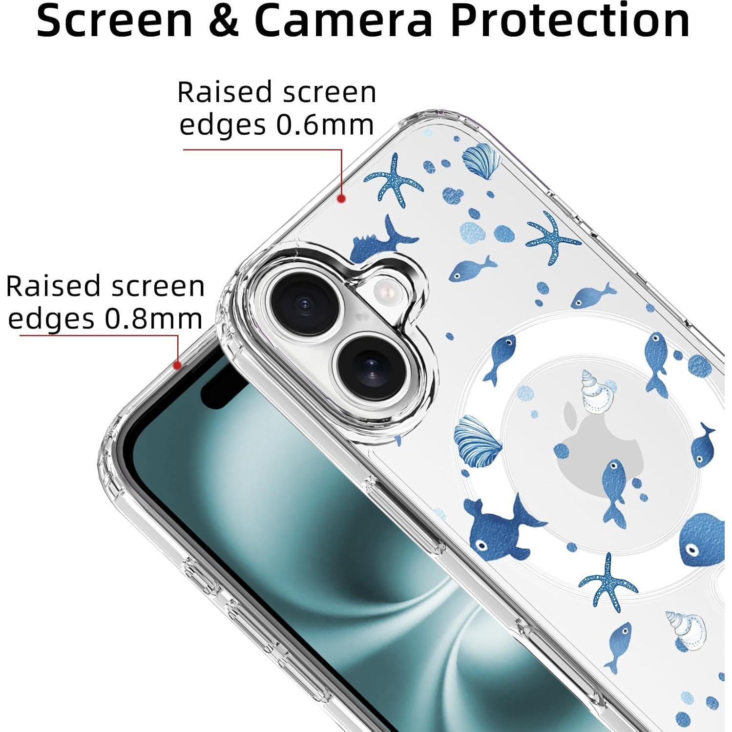 Funda MAYCARI Oceánica para iPhone 16 6.1" TPU Transparente