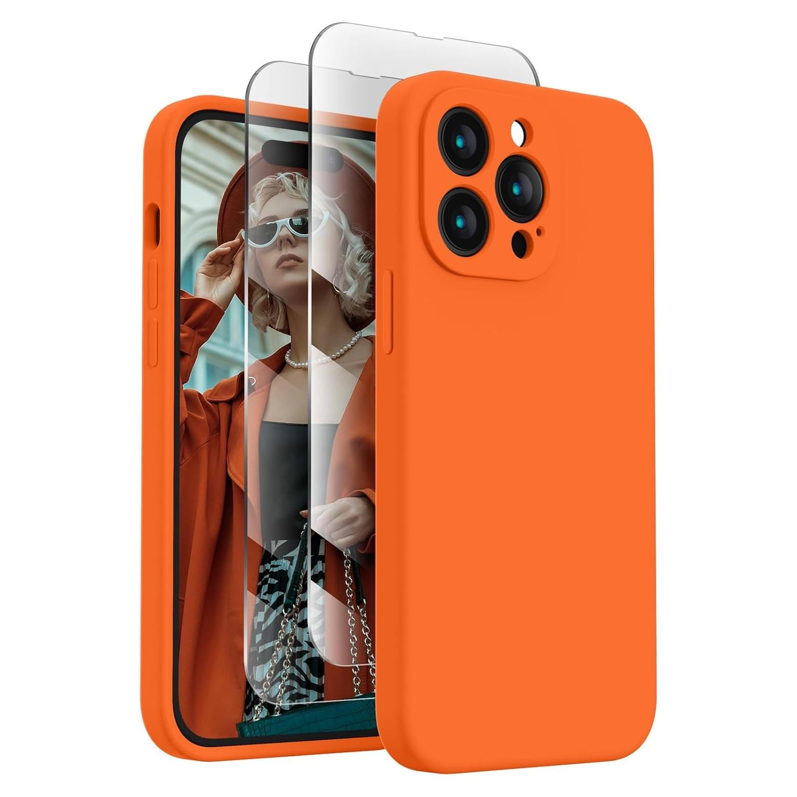 Funda de Silicona FireNova para iPhone 14 Pro Max Naranja