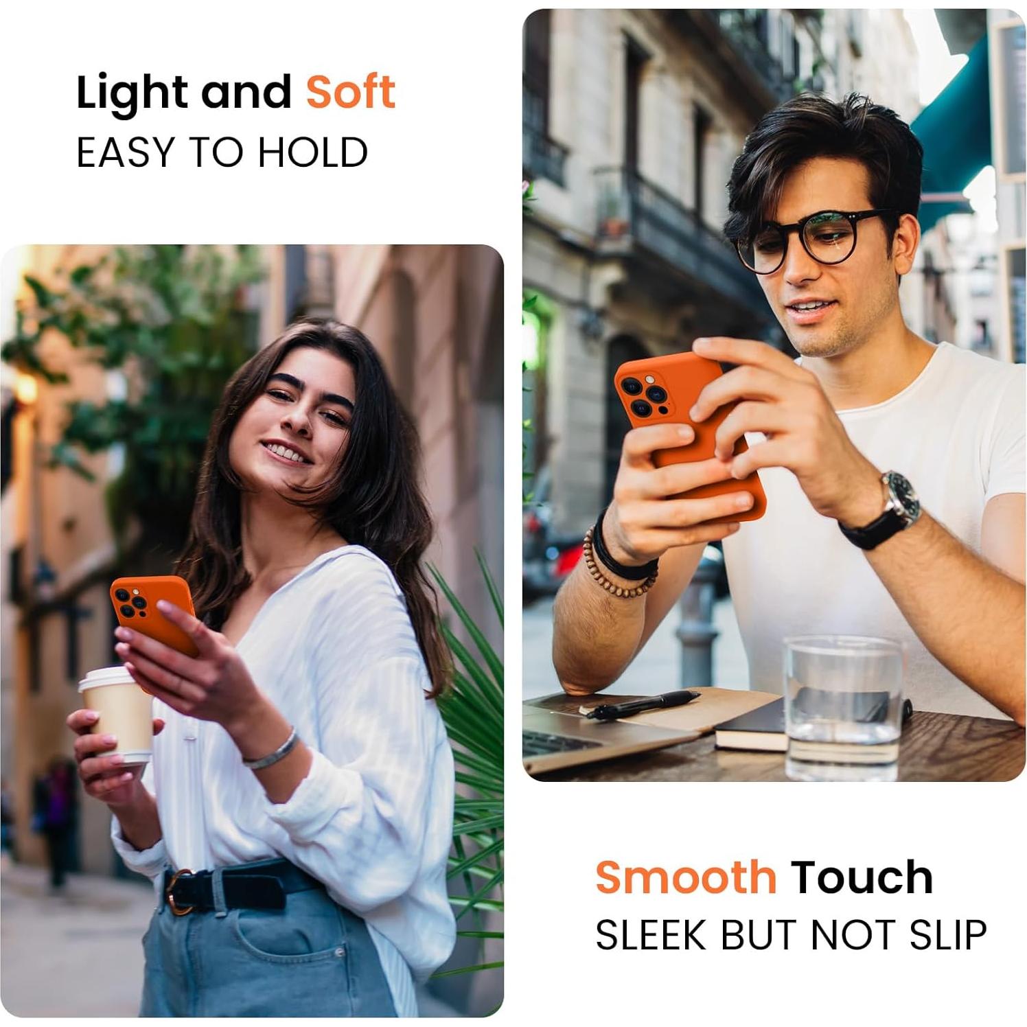 Funda de Silicona FireNova para iPhone 14 Pro Max Naranja