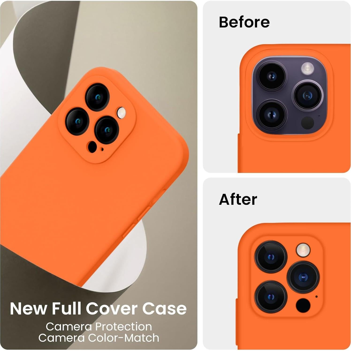 Funda de Silicona FireNova para iPhone 14 Pro Max Naranja