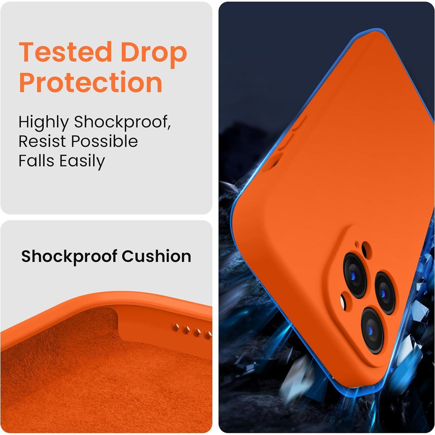 Funda de Silicona FireNova para iPhone 14 Pro Max Naranja