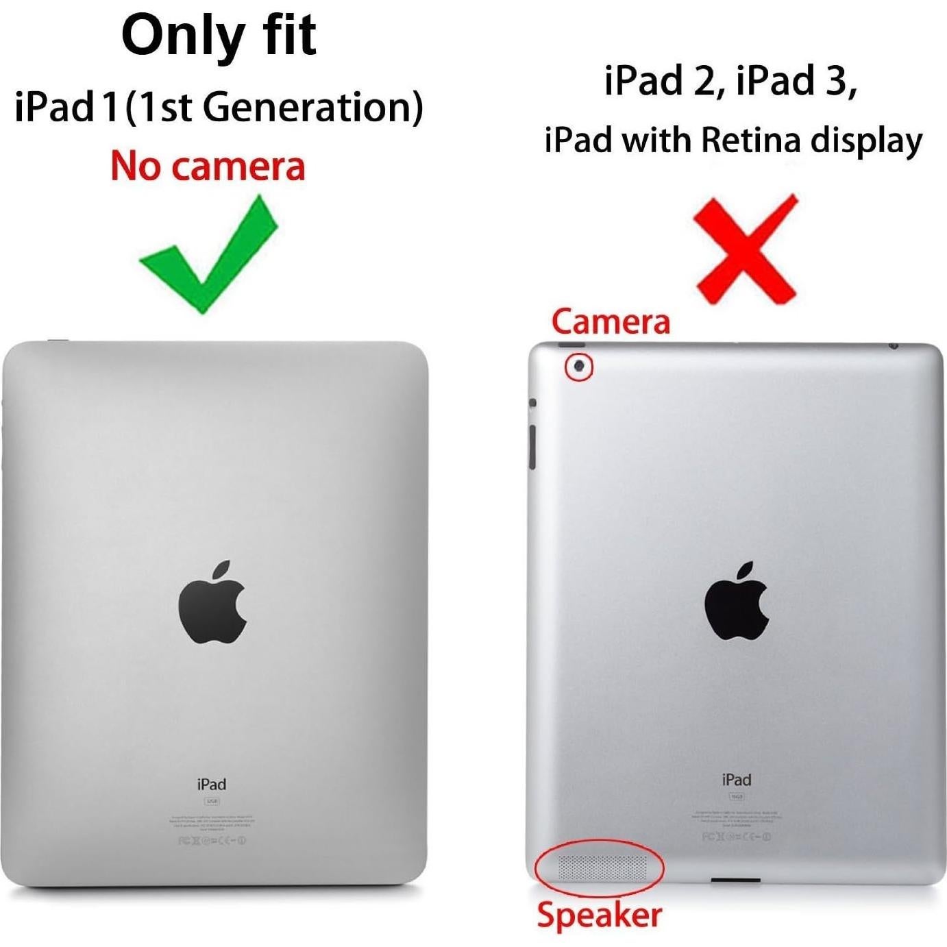 Funda Folio Fintie para iPad Original 1ra Generación - Cuero Vegano Slim Fit Negro