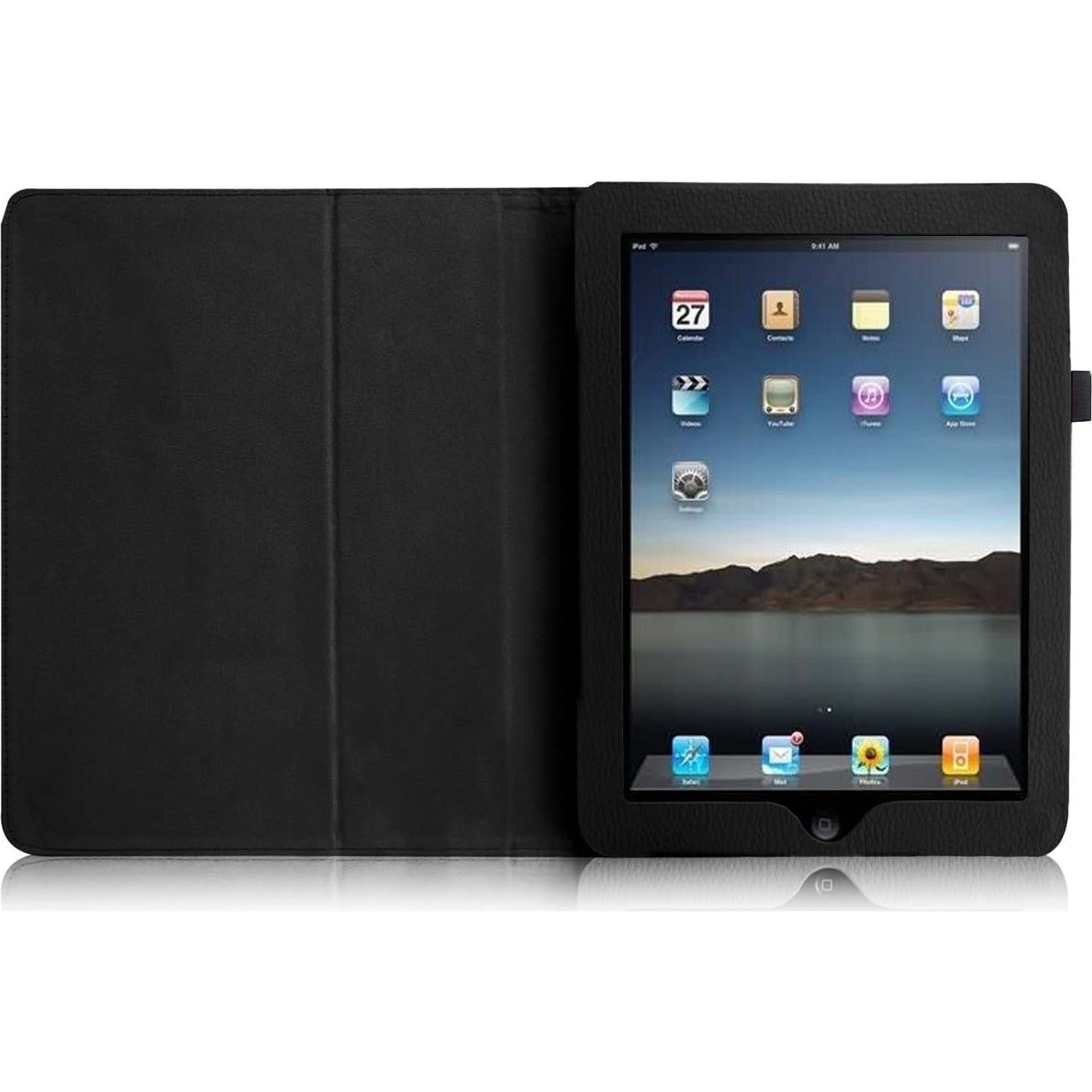 Funda Folio Fintie para iPad Original 1ra Generación - Cuero Vegano Slim Fit Negro