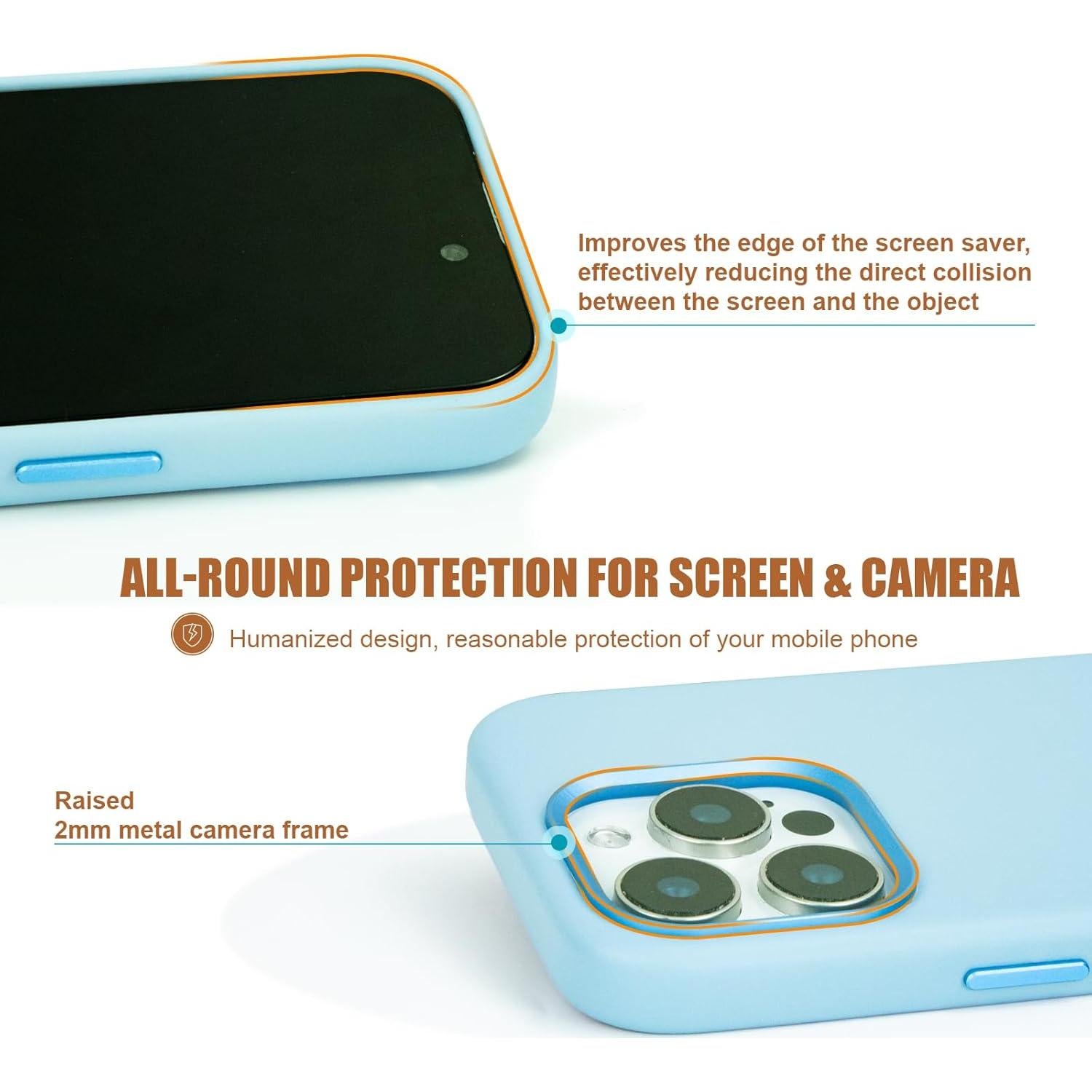 Funda de Cuero Genuino Rumwot para iPhone 14 Pro Max Azul