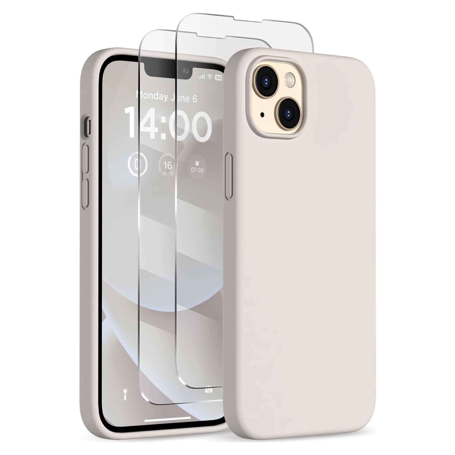 Funda de Silicona COFFKER para iPhone 14 Plus 6.7" + 2 Protectores