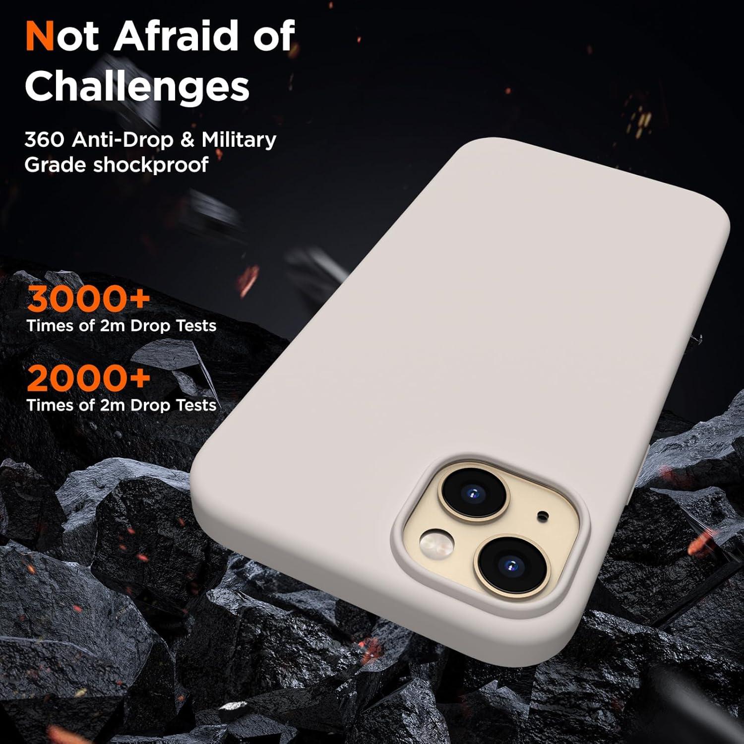 Funda de Silicona COFFKER para iPhone 14 Plus 6.7" + 2 Protectores