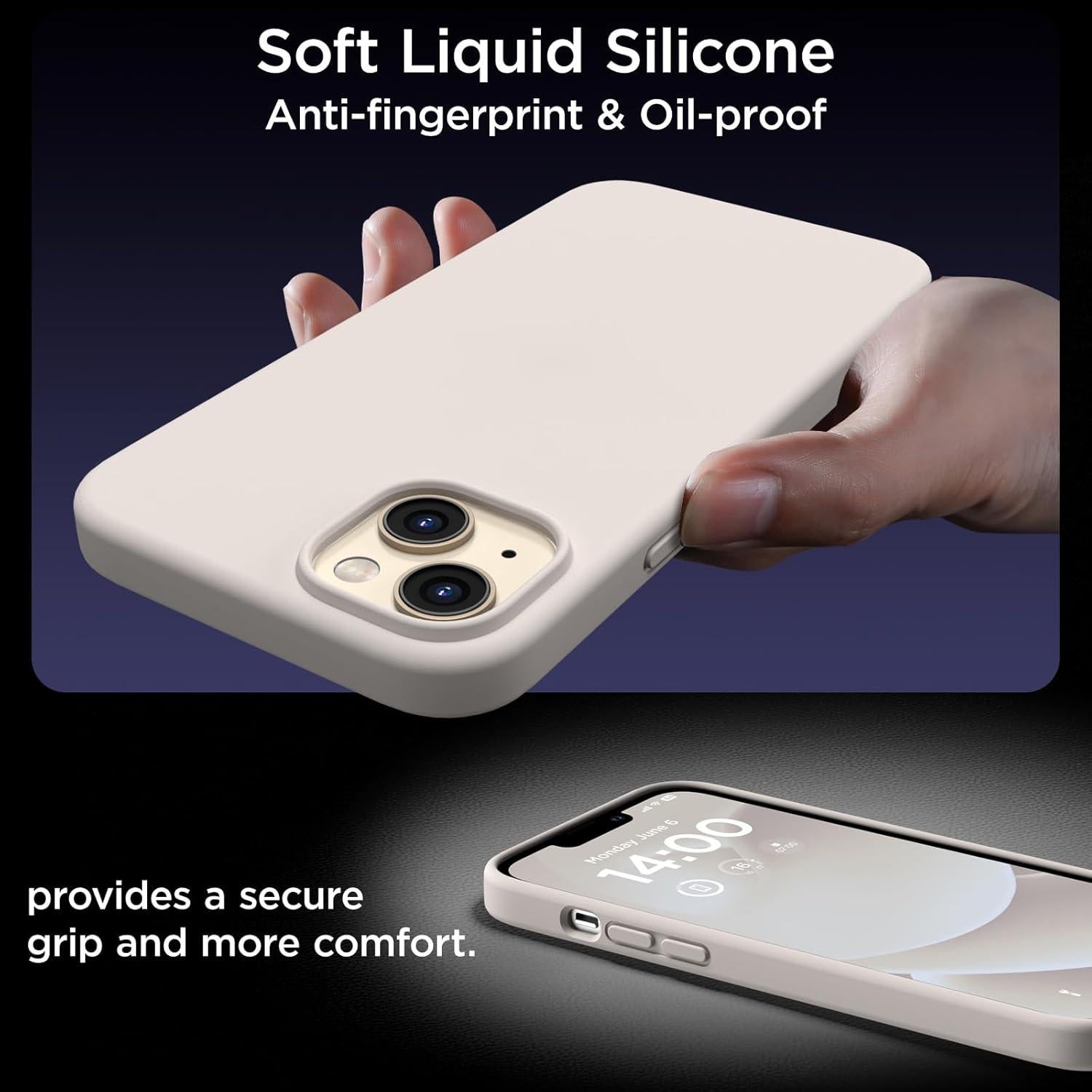 Funda de Silicona COFFKER para iPhone 14 Plus 6.7" + 2 Protectores