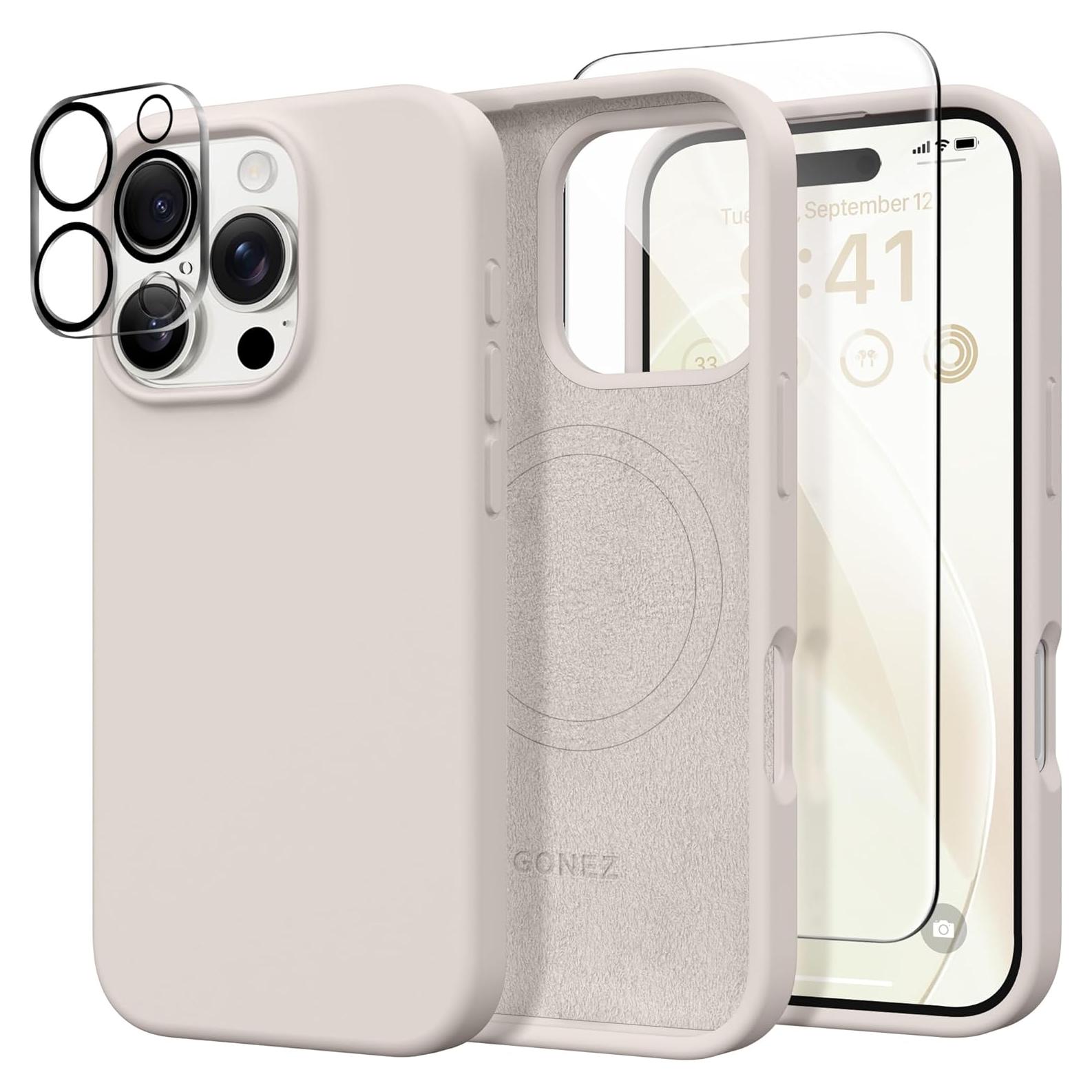 Funda Magnética GONEZ para iPhone 16 Pro Max, Silicona, Protector