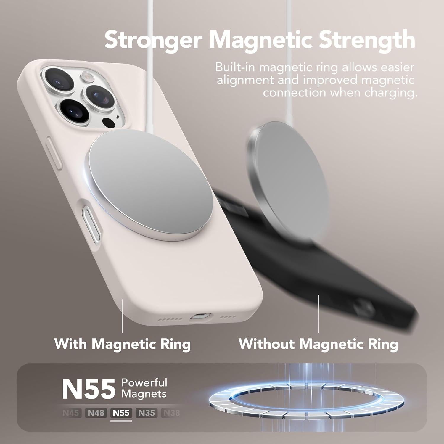 Funda Magnética GONEZ para iPhone 16 Pro Max, Silicona, Protector