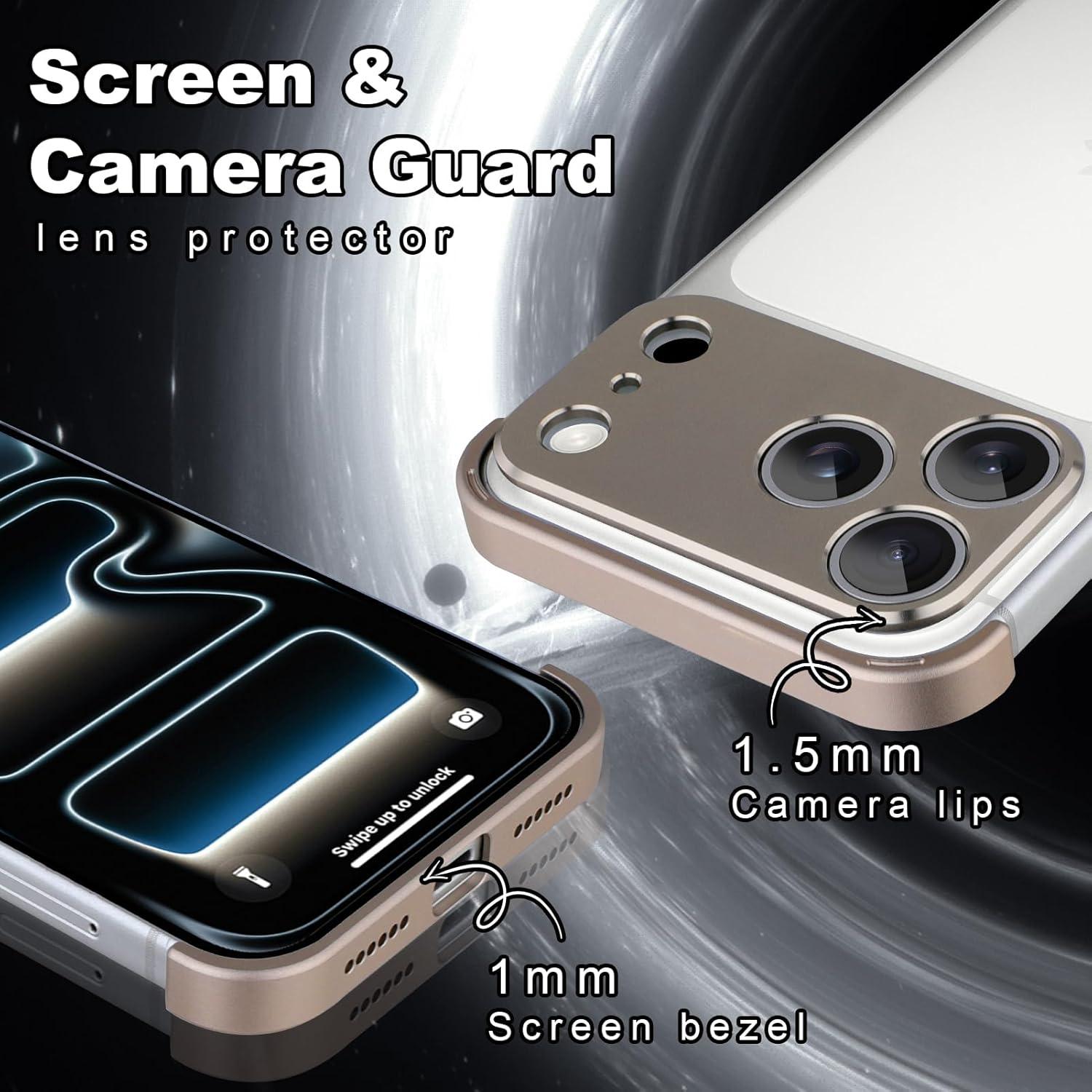 Funda minimalista sin marco para iPhone 17 Pro Max - Gris Titanio