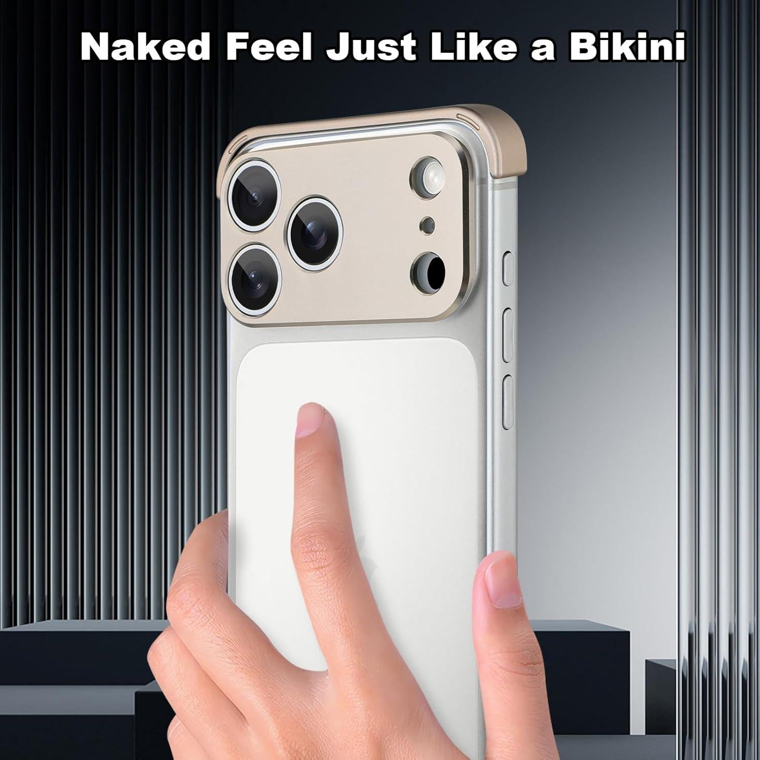 Funda minimalista sin marco para iPhone 17 Pro Max - Gris Titanio