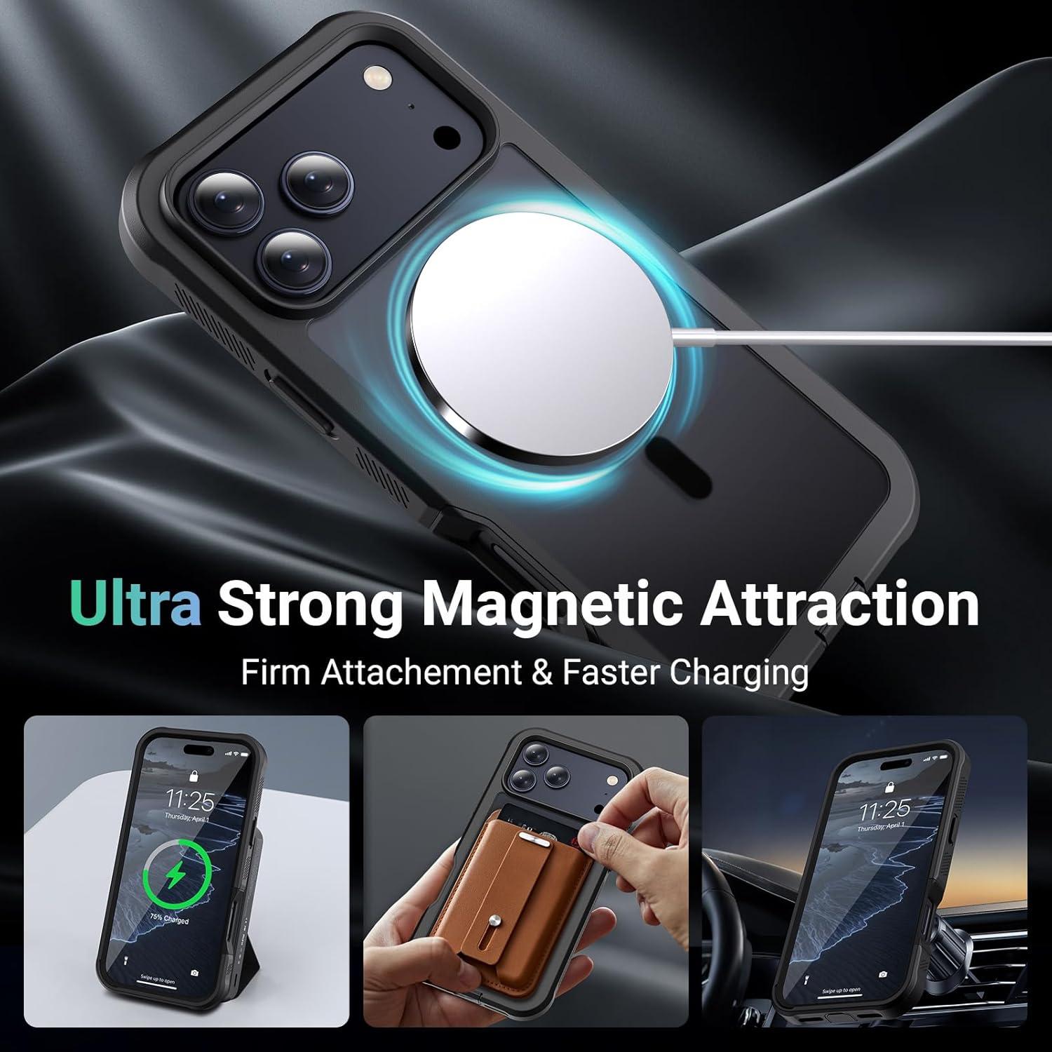 Funda Magnética para iPhone 17 Pro Max - Protección Militar - Negro