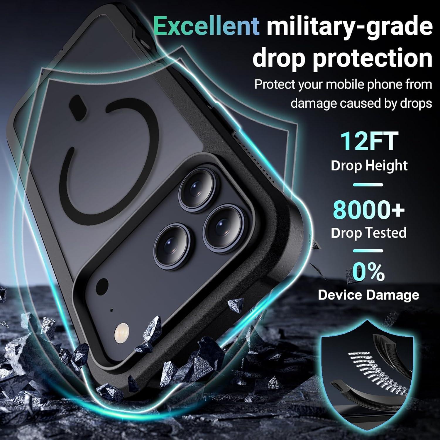 Funda Magnética para iPhone 17 Pro Max - Protección Militar - Negro