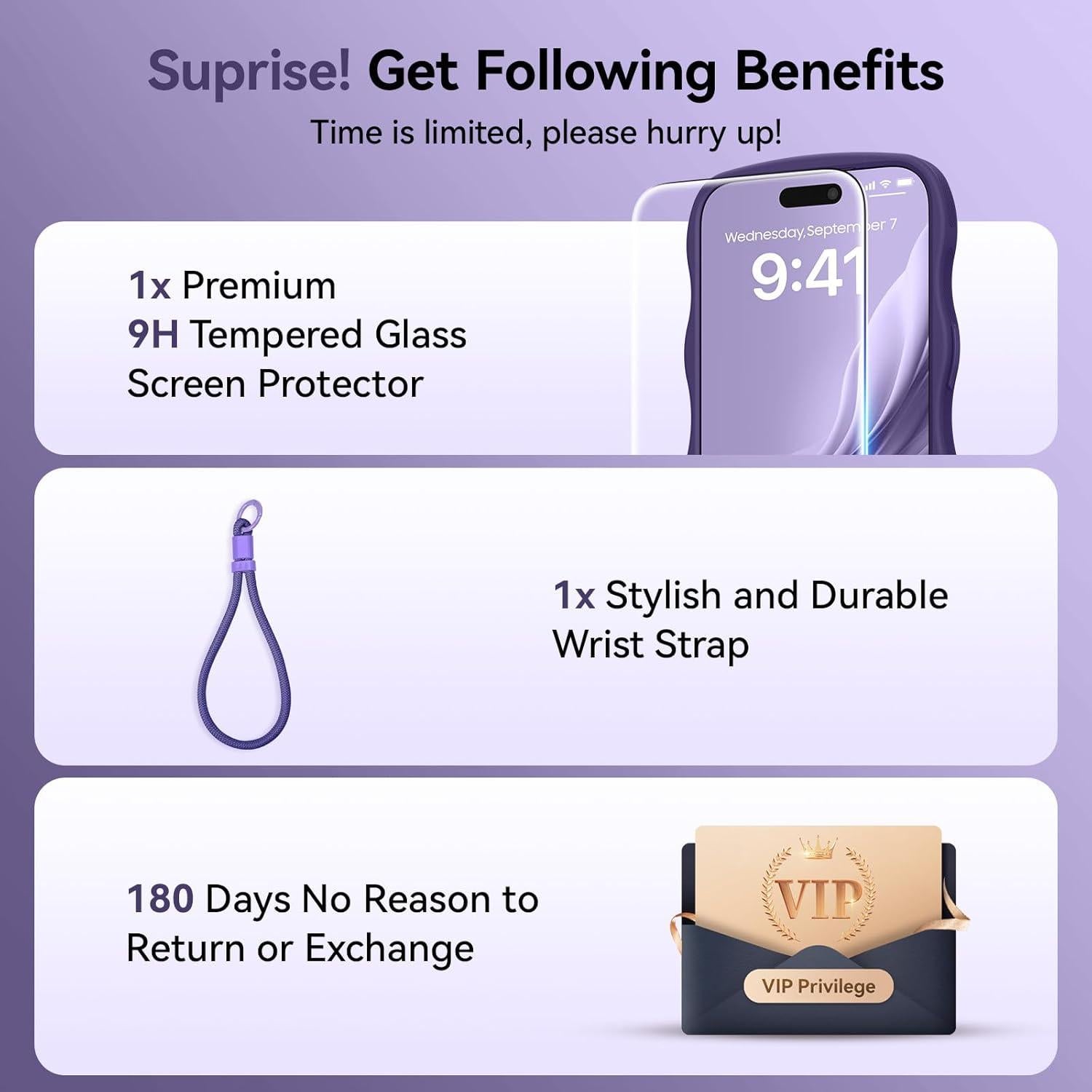 Funda DOMAVER para iPhone 17 Pro 6.3" Púrpura con Correa