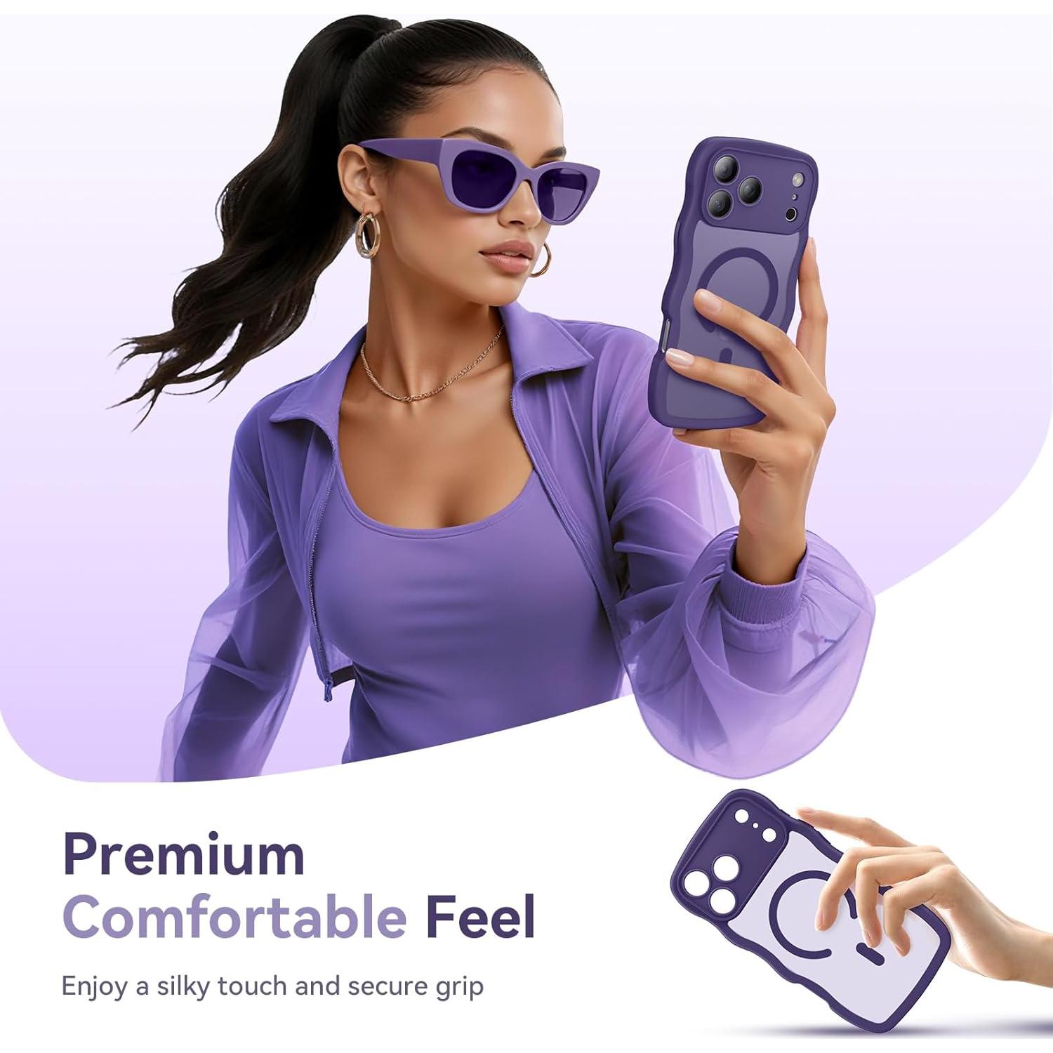 Funda DOMAVER para iPhone 17 Pro 6.3" Púrpura con Correa