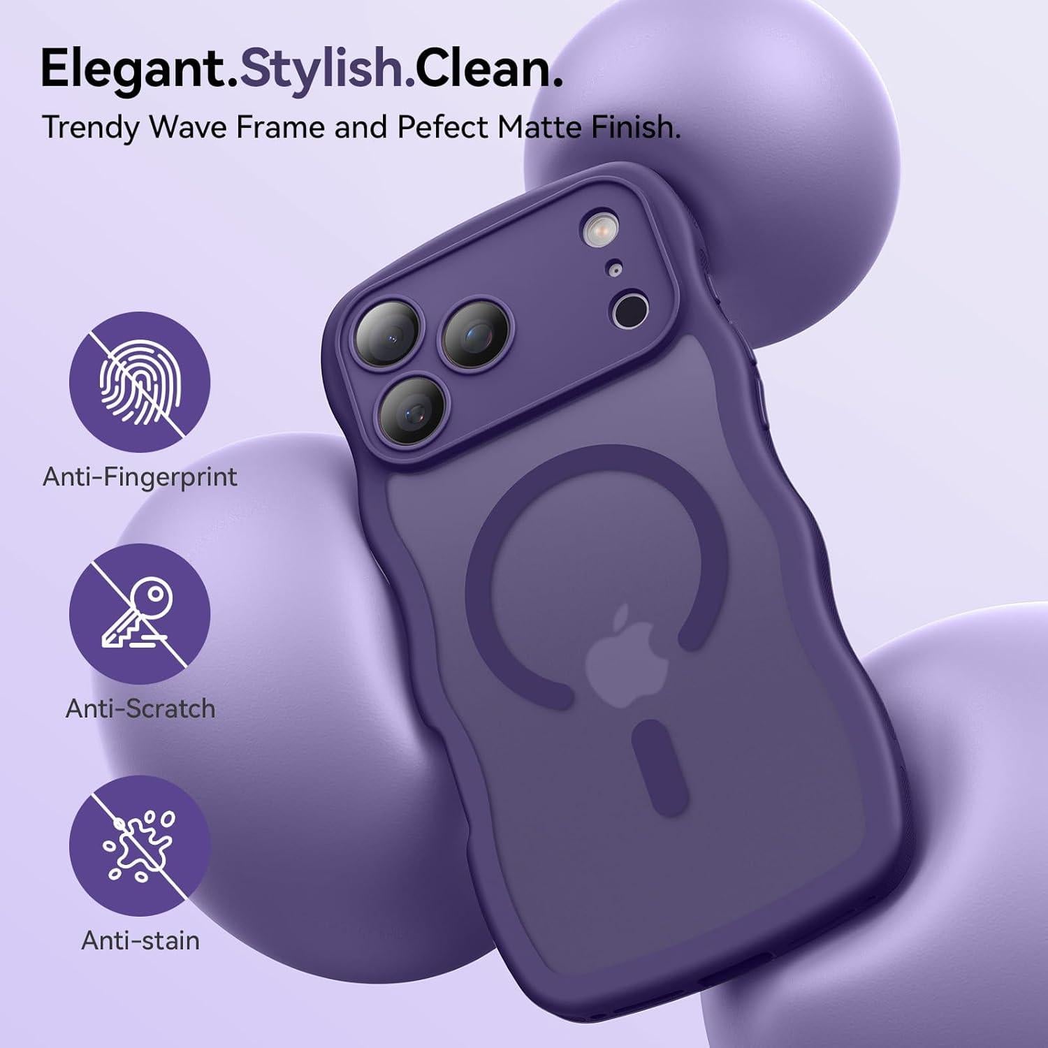 Funda DOMAVER para iPhone 17 Pro 6.3" Púrpura con Correa