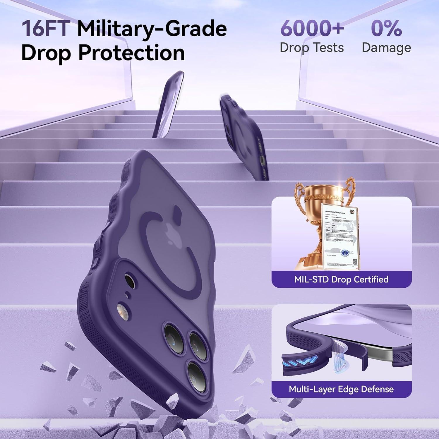 Funda DOMAVER para iPhone 17 Pro 6.3" Púrpura con Correa