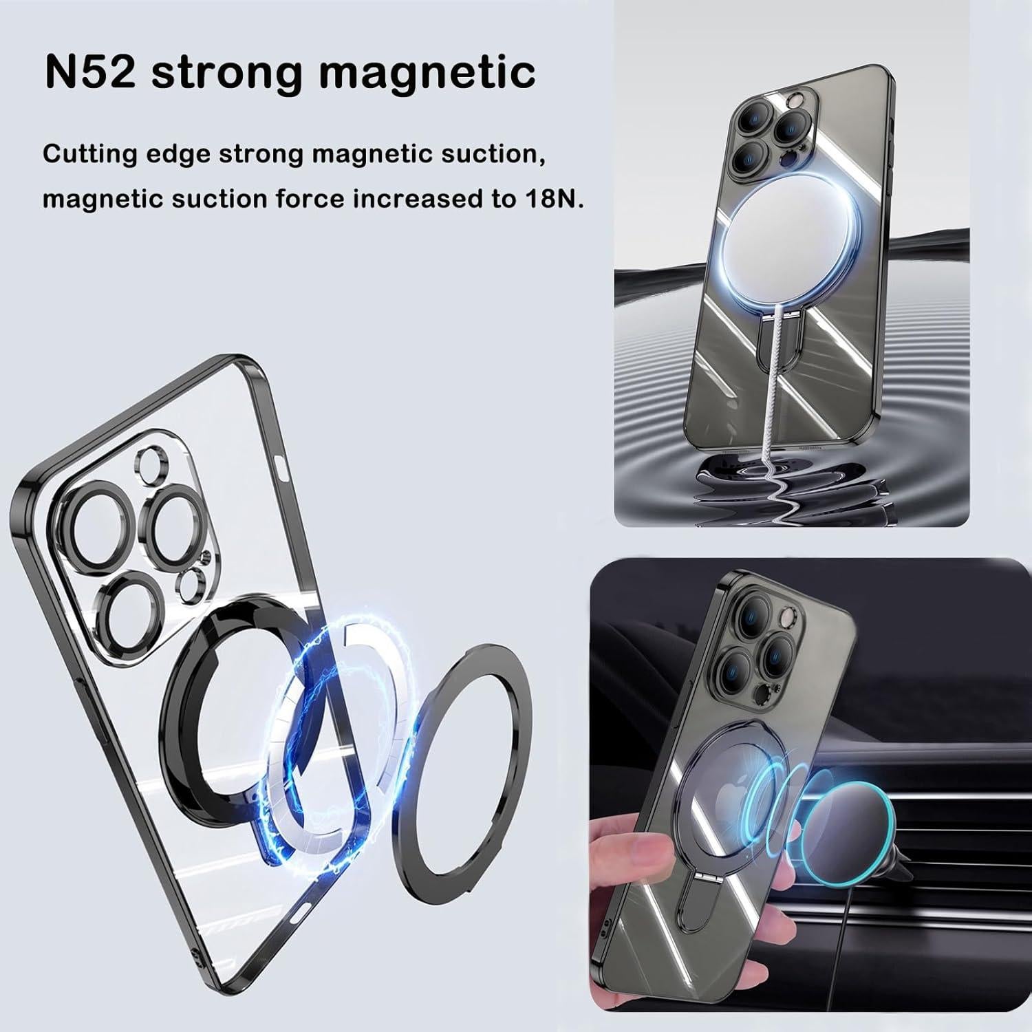 Funda Magnética QSIETSPY para iPhone 15 Pro Max - Protección Completa