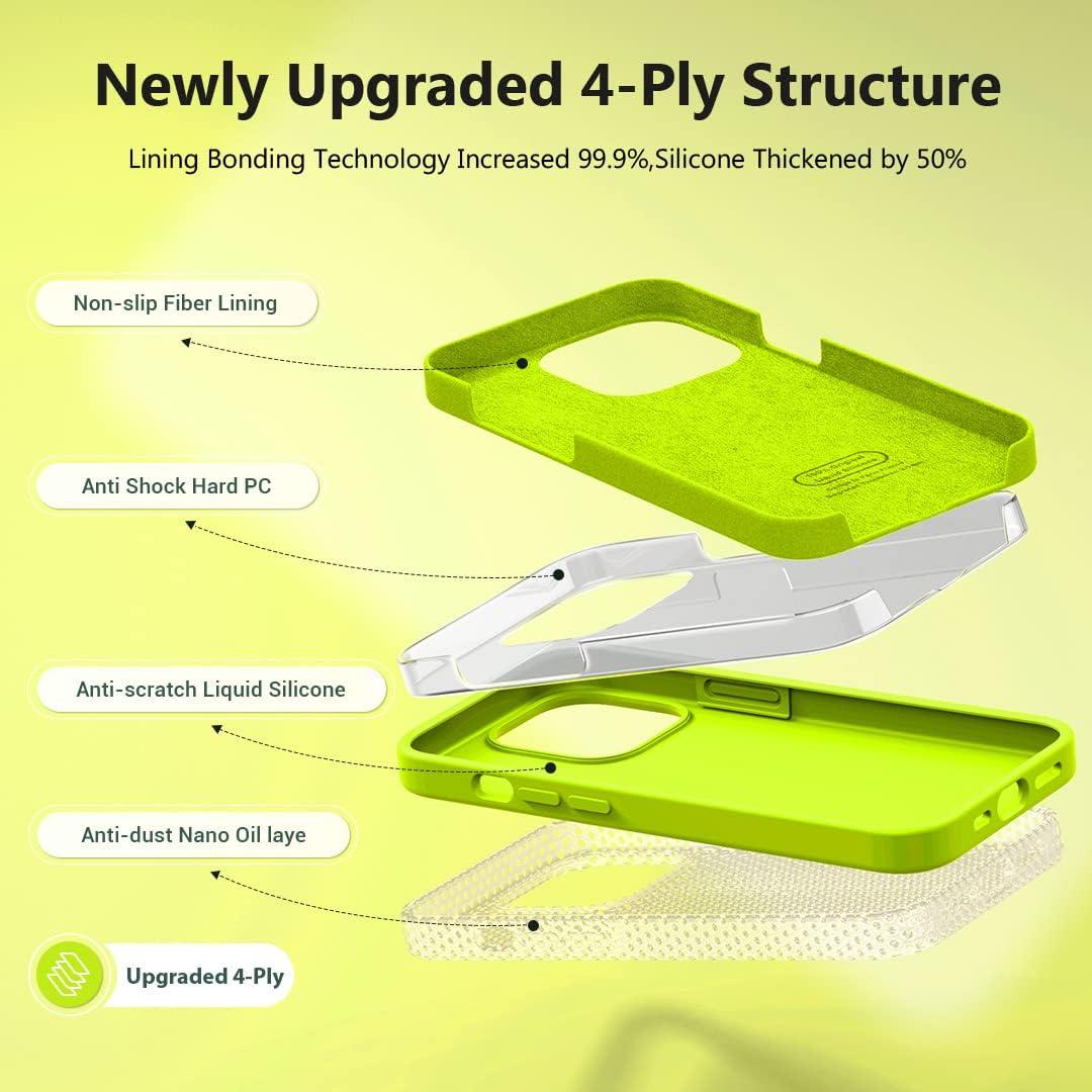 Funda de Silicona LOVE 3000 para iPhone 13 Pro Verde Fluorescente