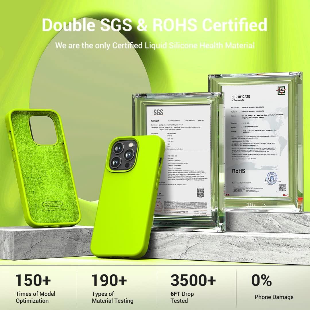 Funda de Silicona LOVE 3000 para iPhone 13 Pro Verde Fluorescente