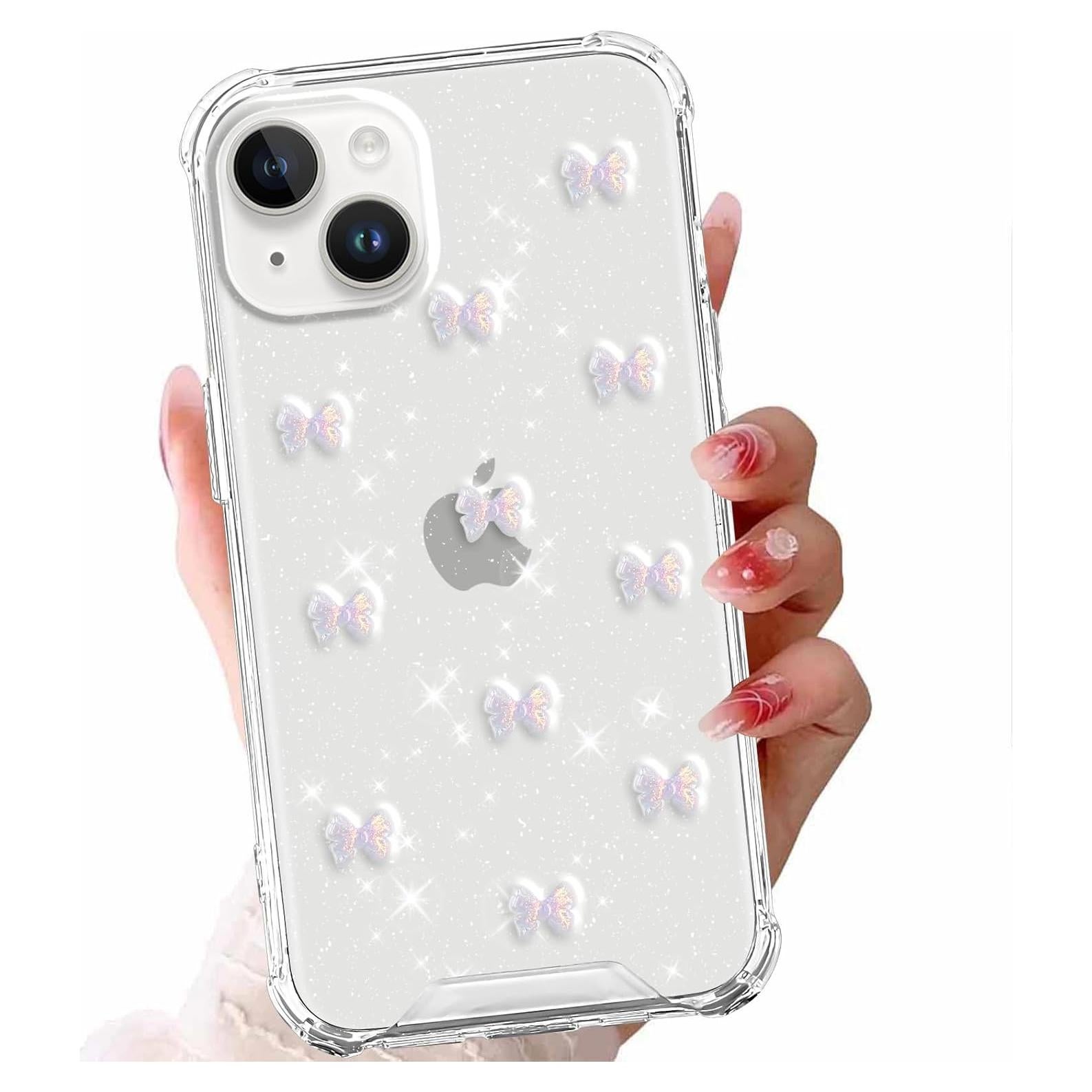 Funda de teléfono TPU con lazo 3D púrpura para iPhone 14/13