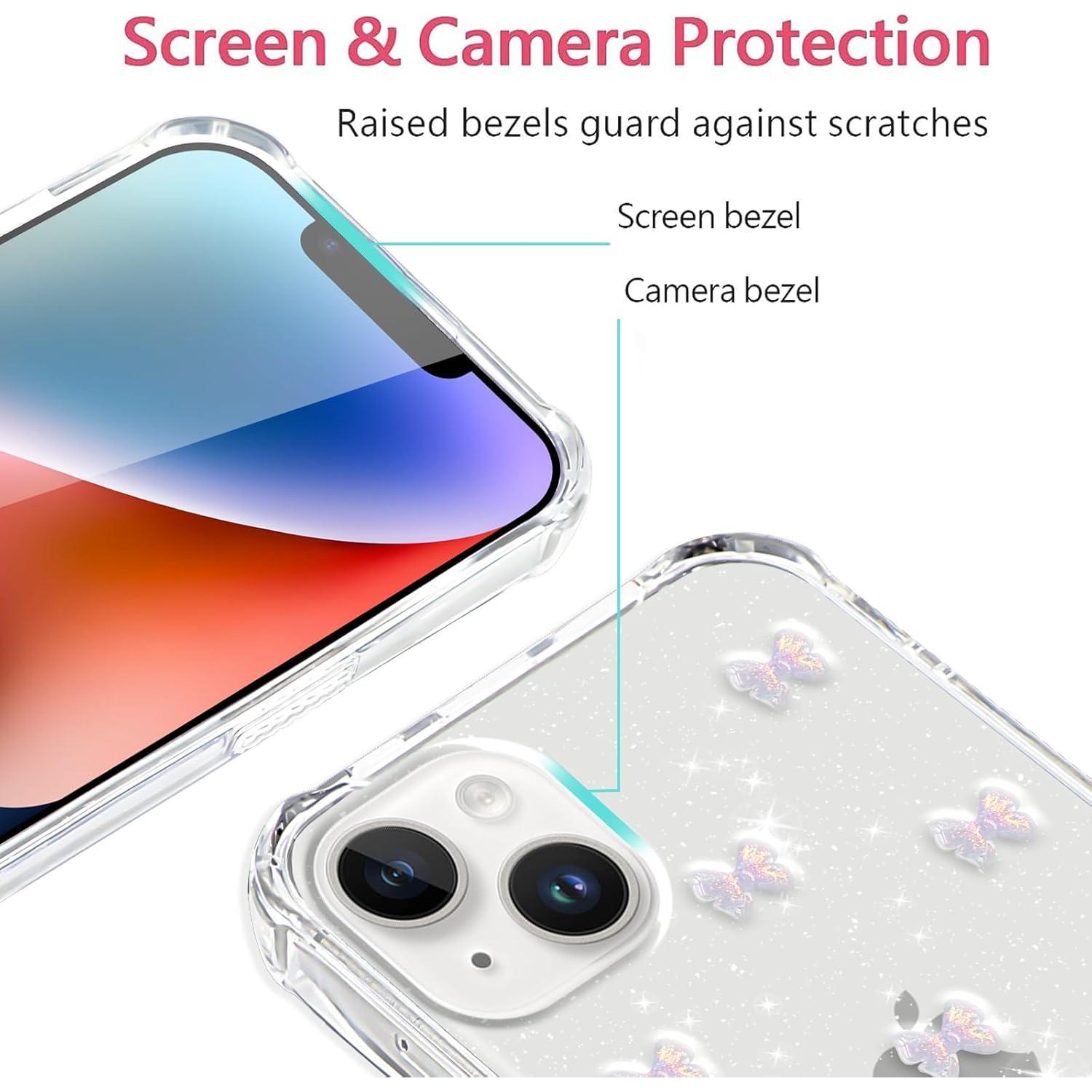 Funda de teléfono TPU con lazo 3D púrpura para iPhone 14/13