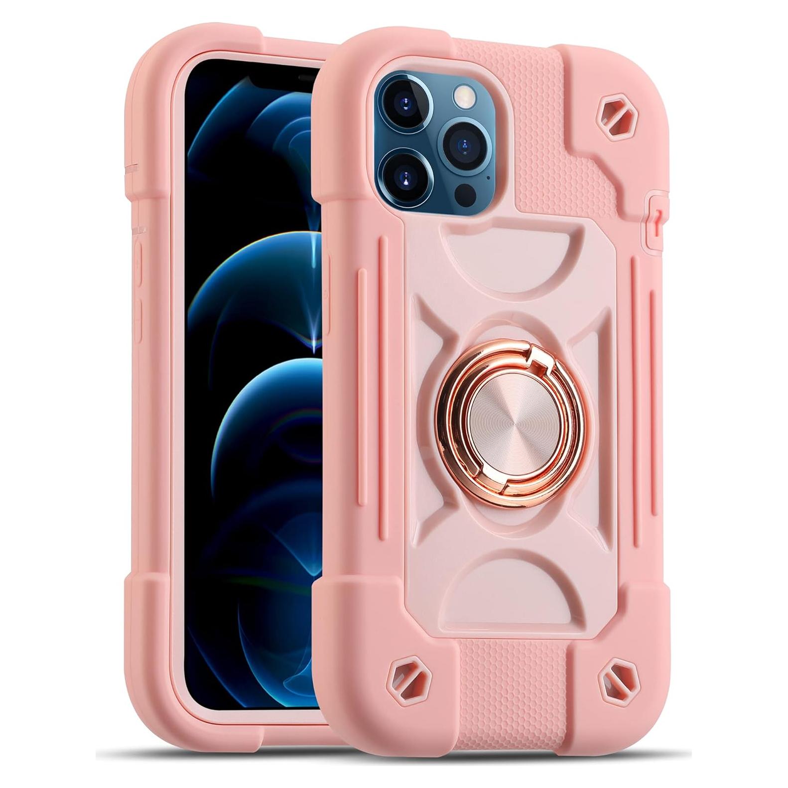 Funda MARKILL para iPhone 12 Pro Max Rosa con Soporte y Protección Militar
