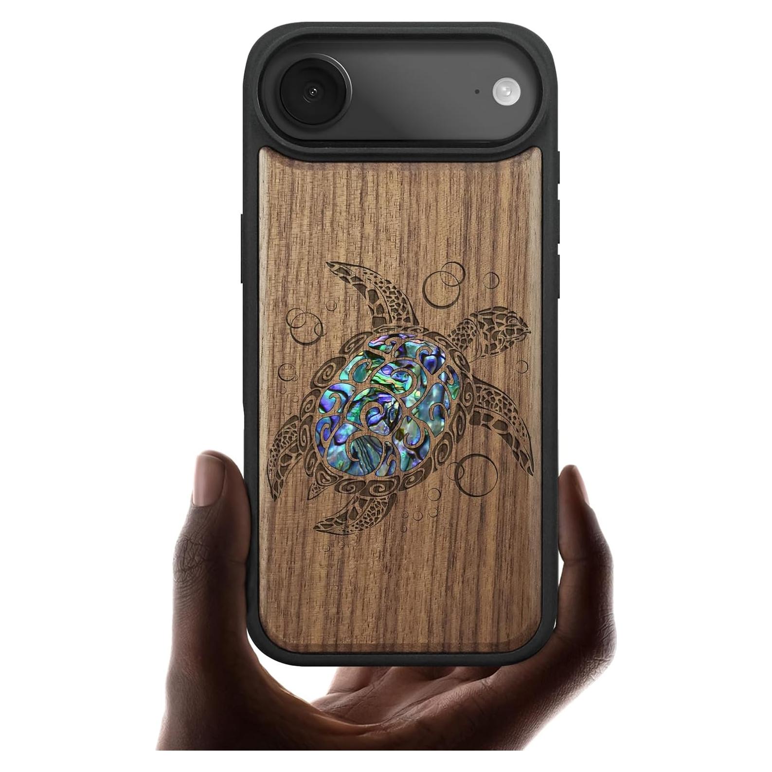 Funda Magnética Carveit para iPhone Air - Madera Grabada Tortuga