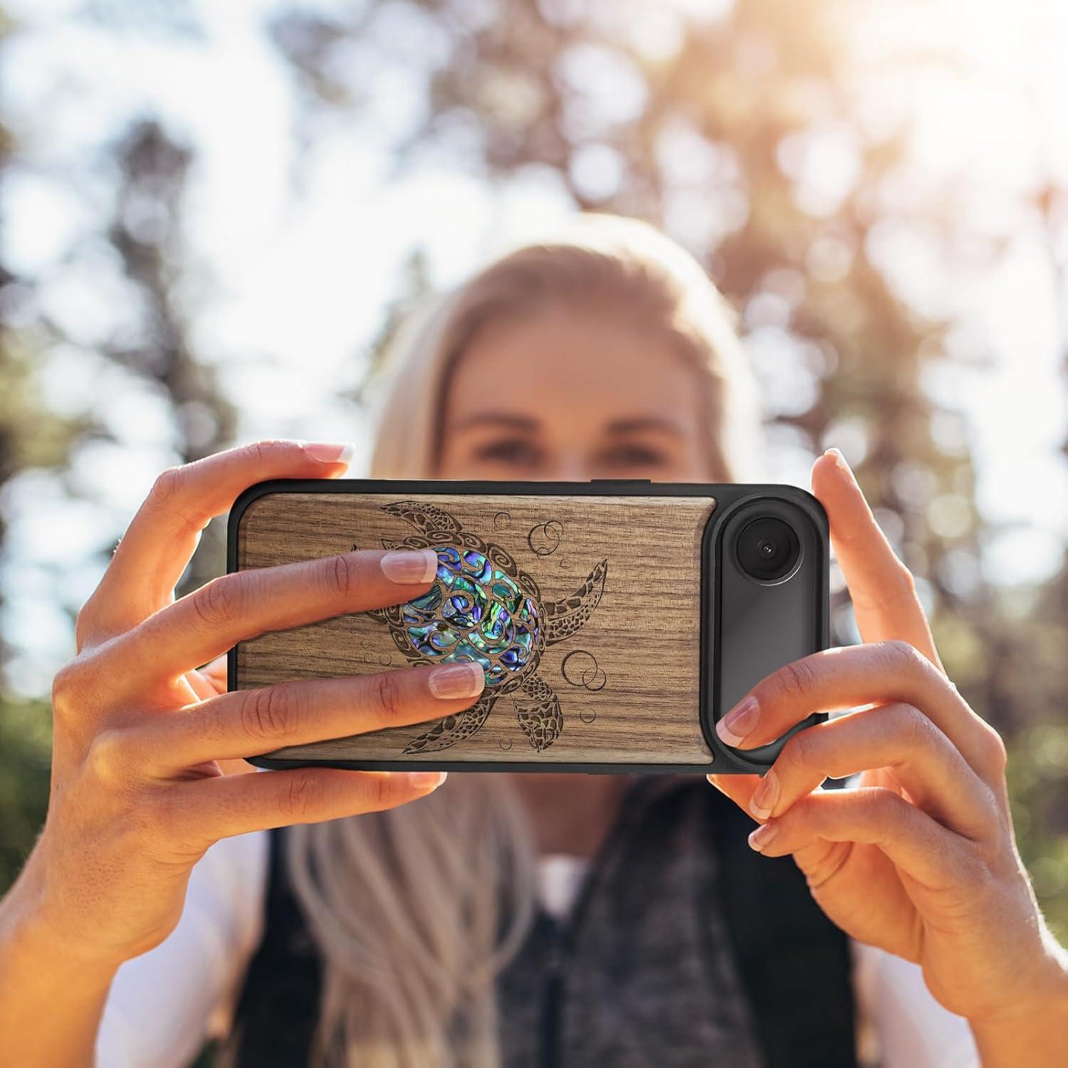 Funda Magnética Carveit para iPhone Air - Madera Grabada Tortuga