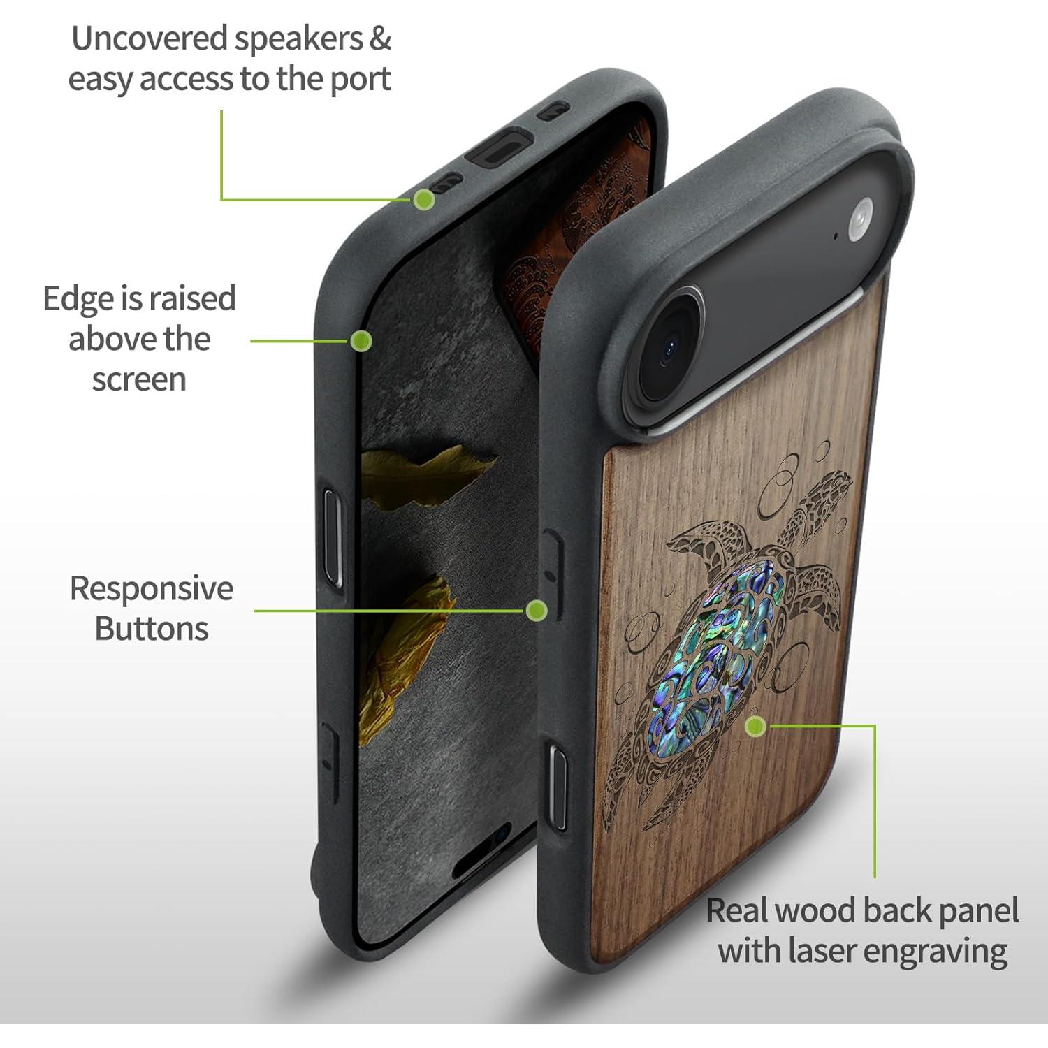 Funda Magnética Carveit para iPhone Air - Madera Grabada Tortuga