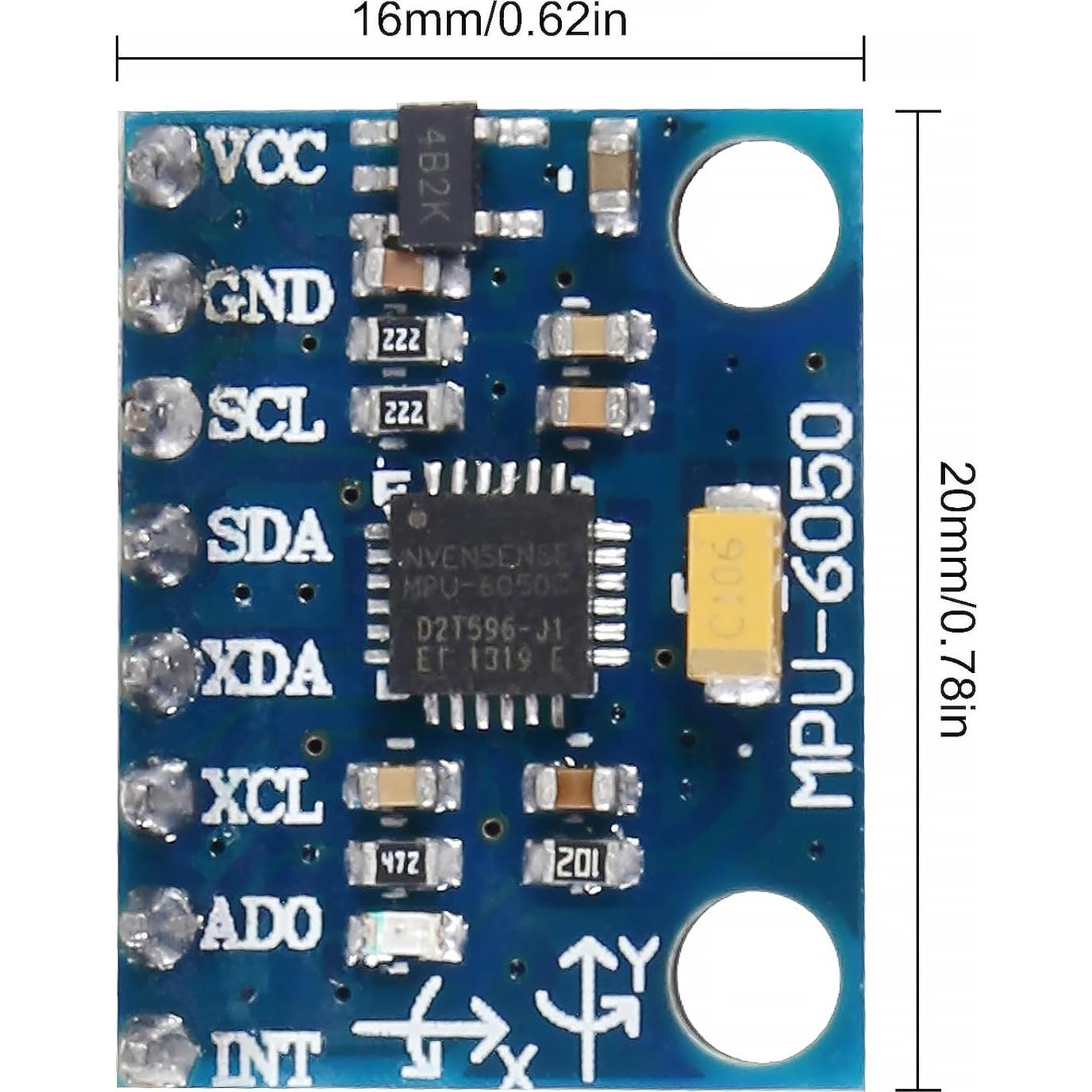 5 Módulos GY-521 MPU-6050 Acelerómetro Giroscopio 3 Ejes