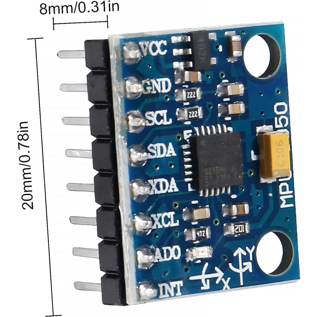5 Módulos GY-521 MPU-6050 Acelerómetro Giroscopio 3 Ejes