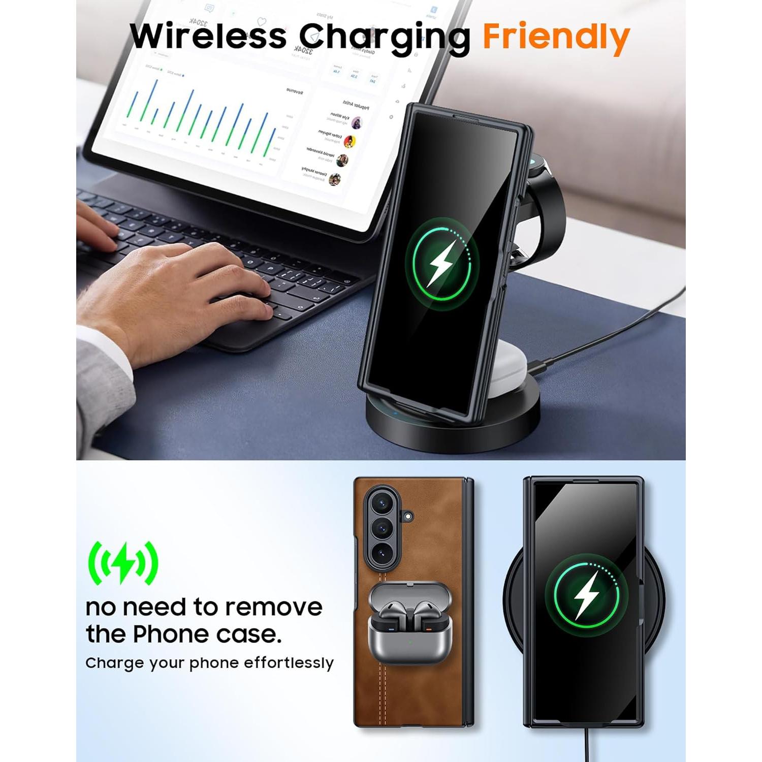 Funda de cuero para Samsung Galaxy Z Fold 7 con protector