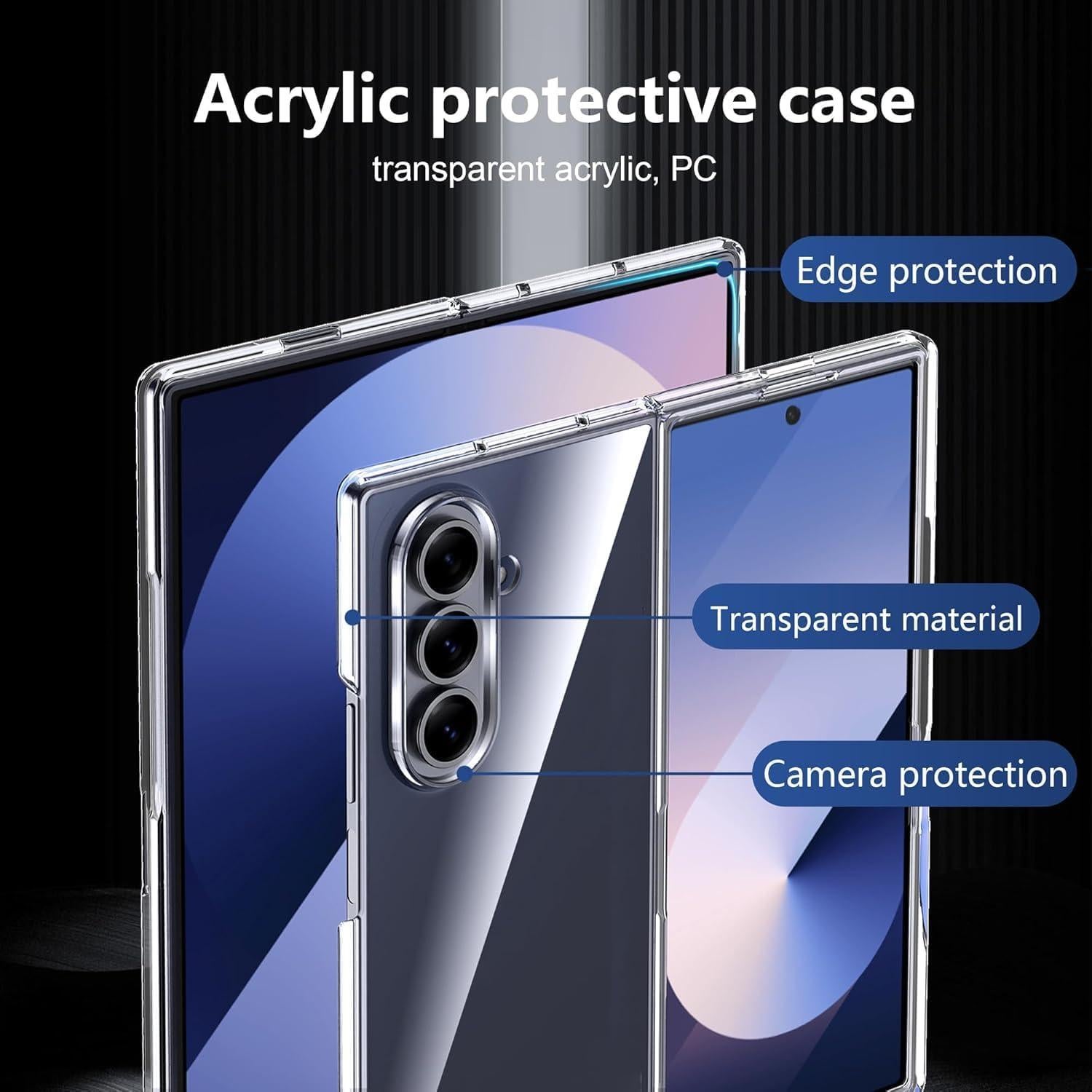 Funda Transparente Astter para Samsung Galaxy Z Fold 7 con Protector