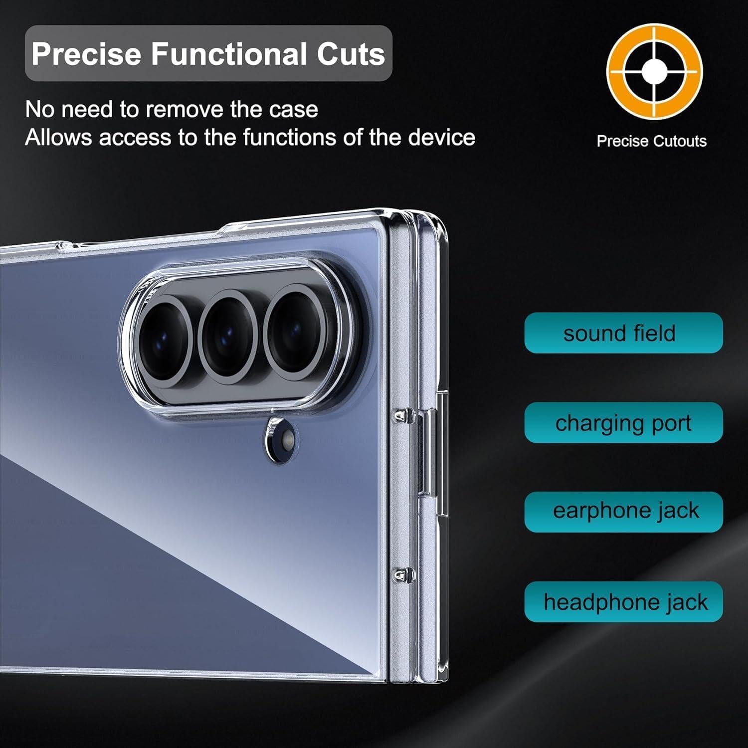 Funda Transparente Astter para Samsung Galaxy Z Fold 7 con Protector