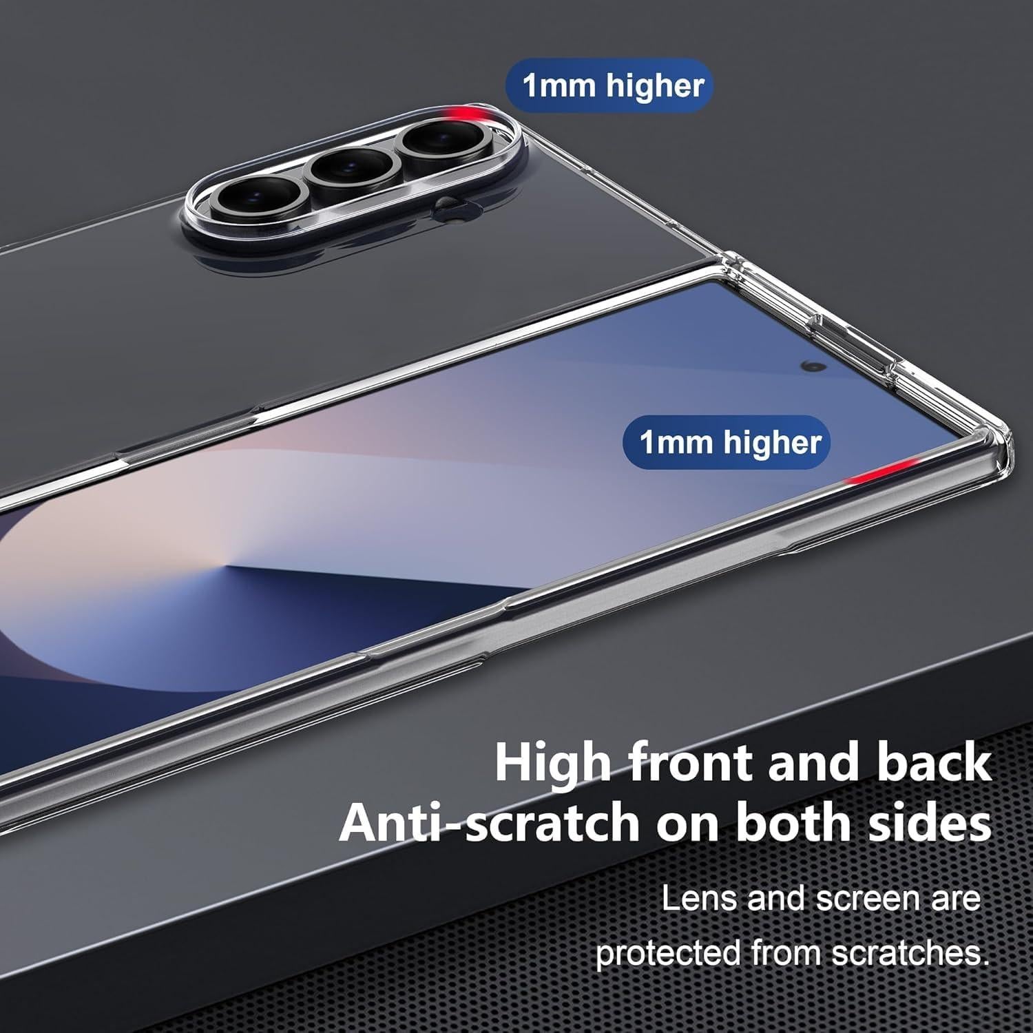 Funda Transparente Astter para Samsung Galaxy Z Fold 7 con Protector