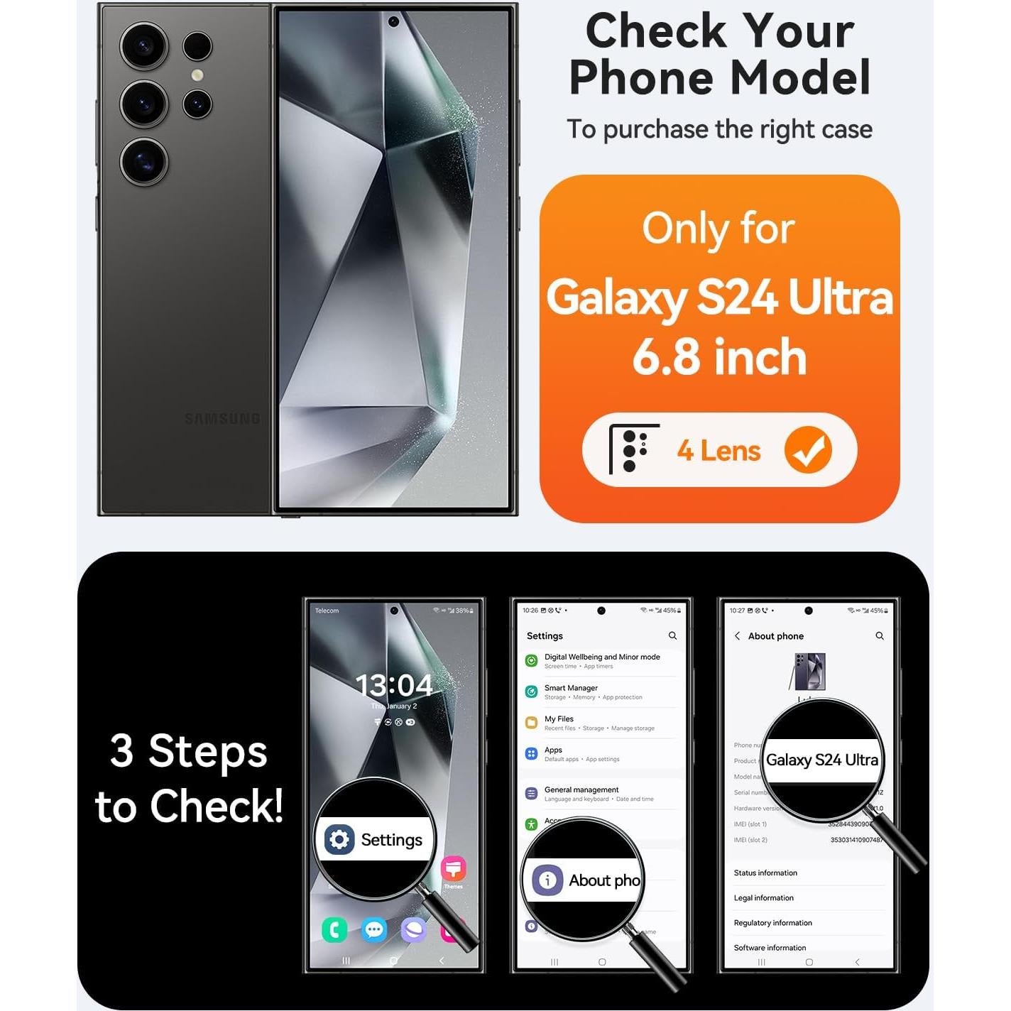 Funda Transparente para Samsung Galaxy S24 Ultra con Soporte Ajustable y MagSafe