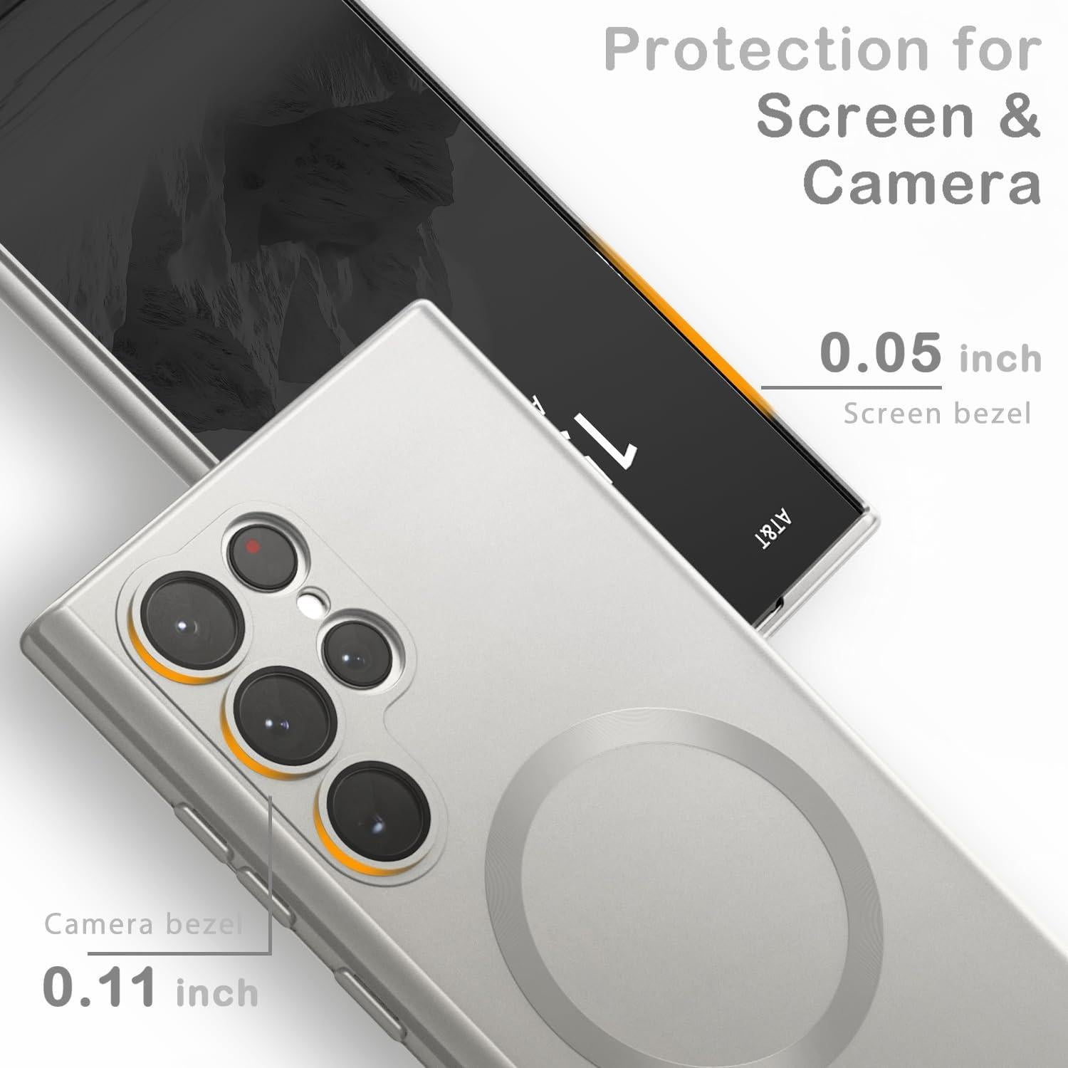 Funda Magnética para Samsung Galaxy S22 Ultra Plata Antichoque