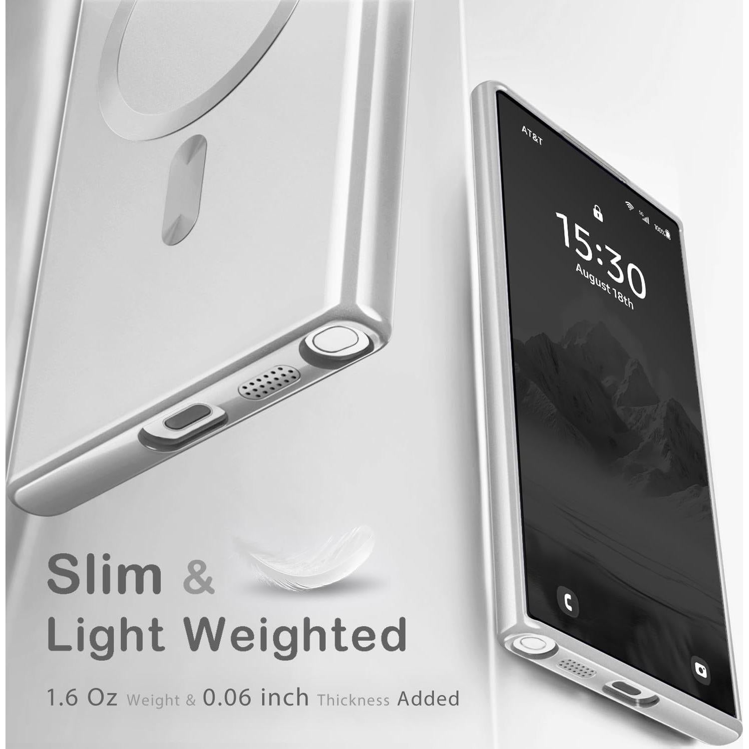 Funda Magnética para Samsung Galaxy S22 Ultra Plata Antichoque