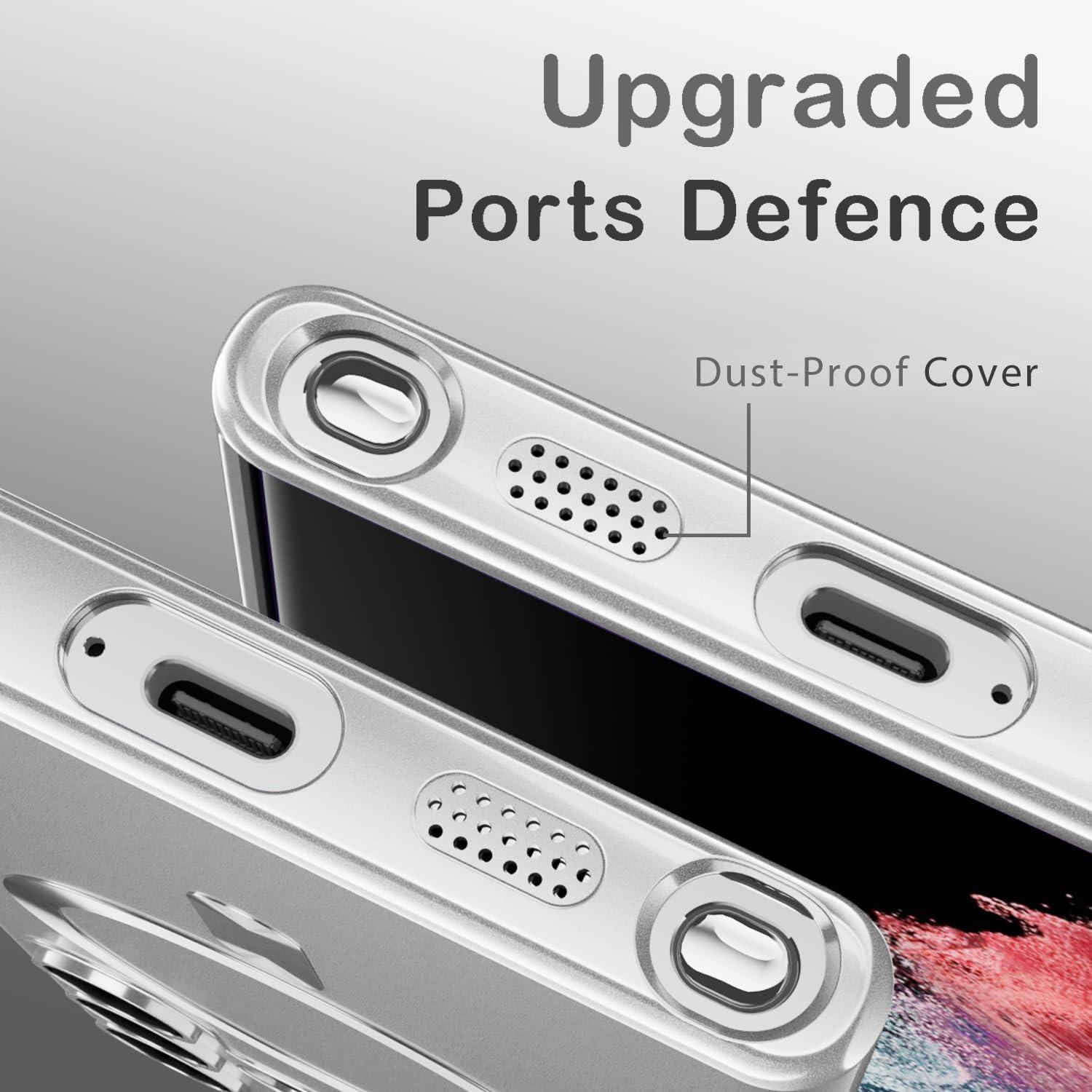 Funda Magnética para Samsung Galaxy S22 Ultra Plata Antichoque